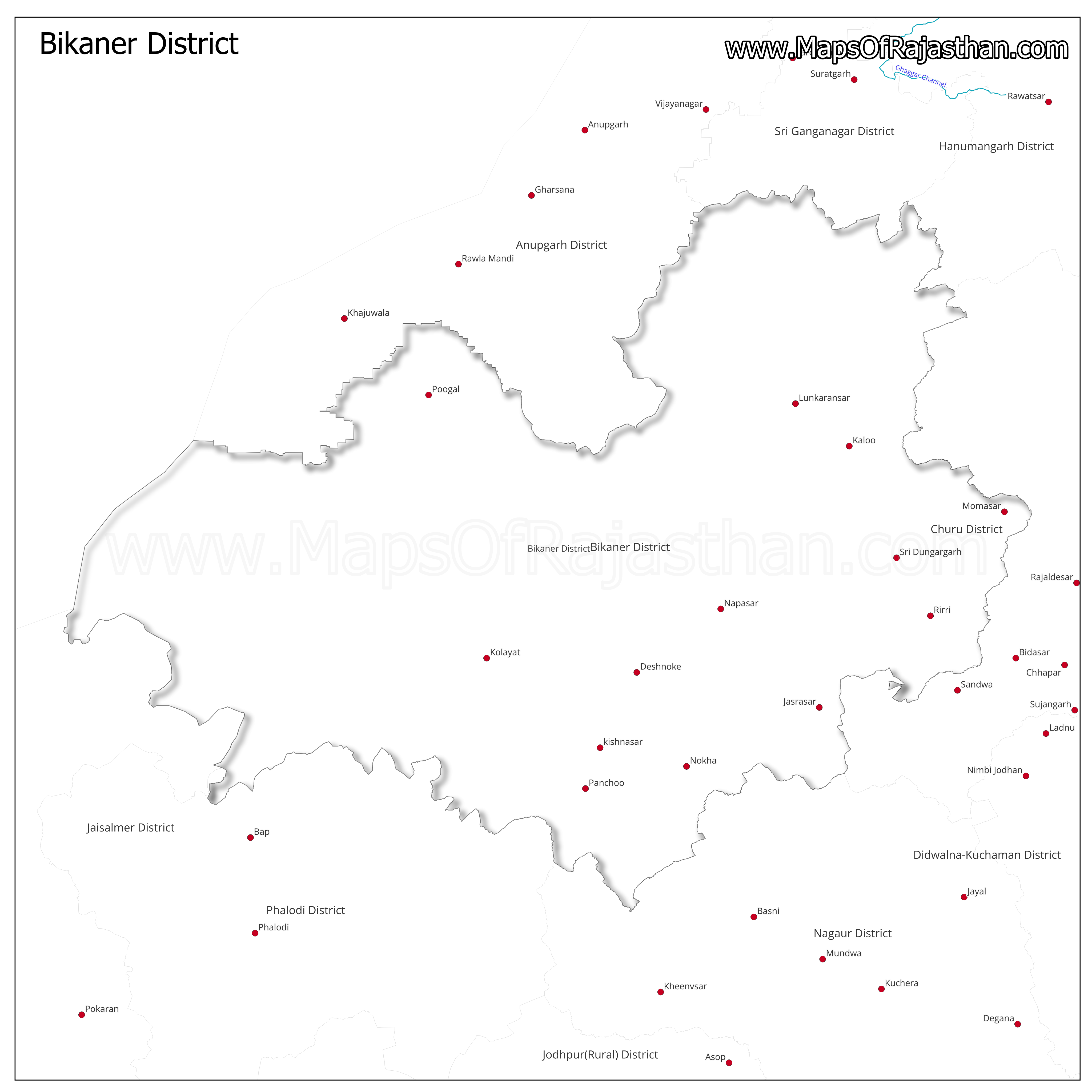 Bikaner District : Rivers Map
