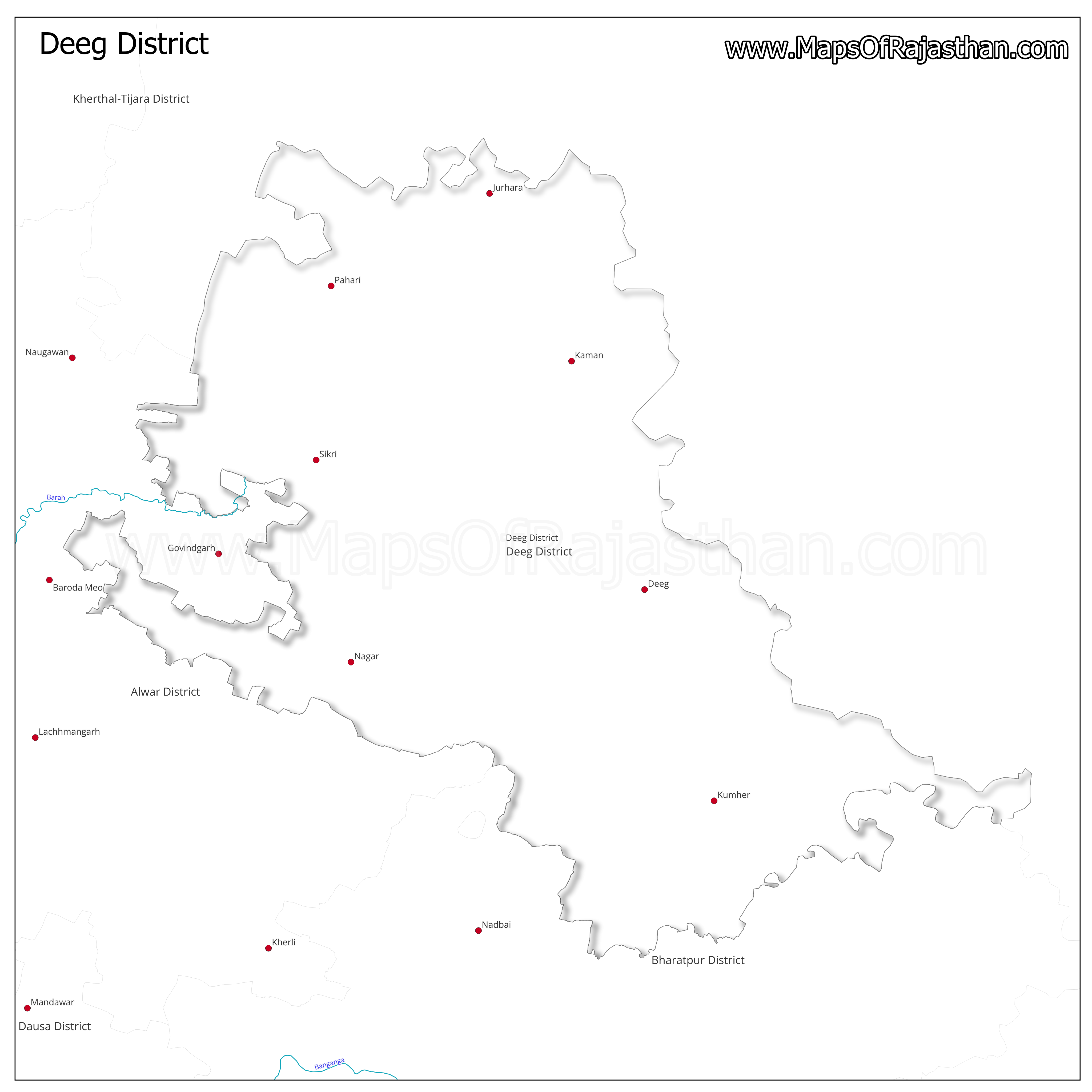 Deeg District : Rivers Map