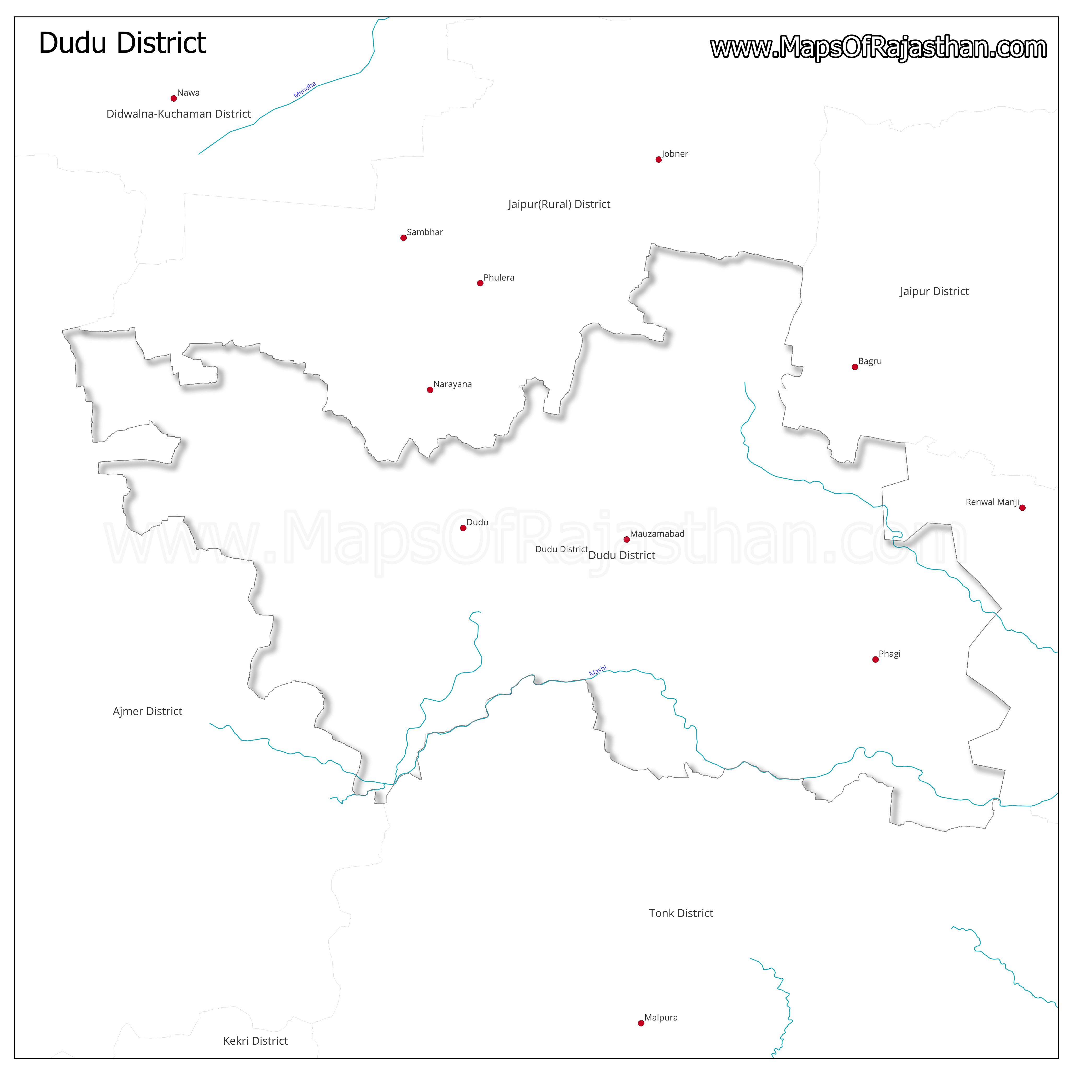 Dudu District : Rivers Map