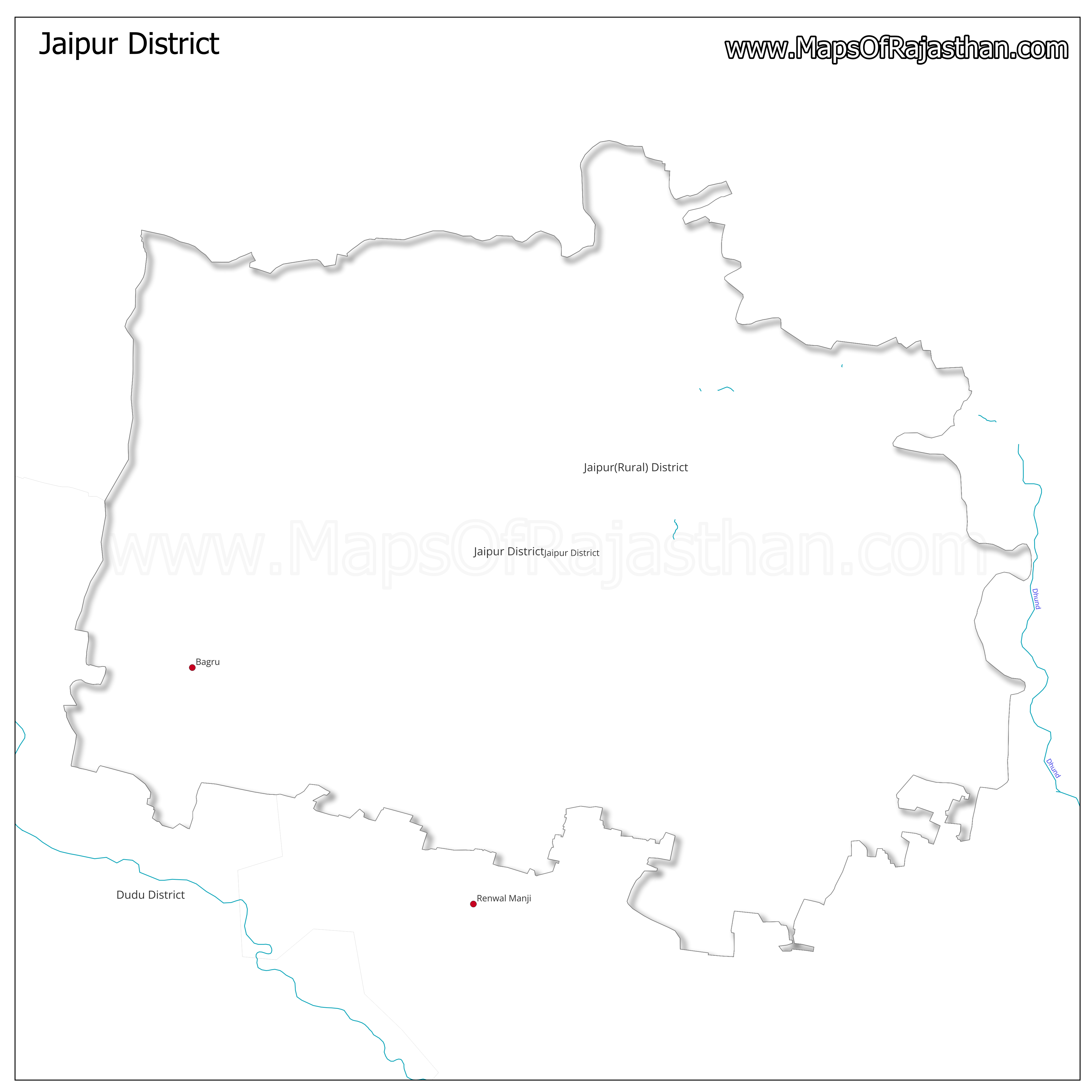 Jaipur Urban District : Rivers Map