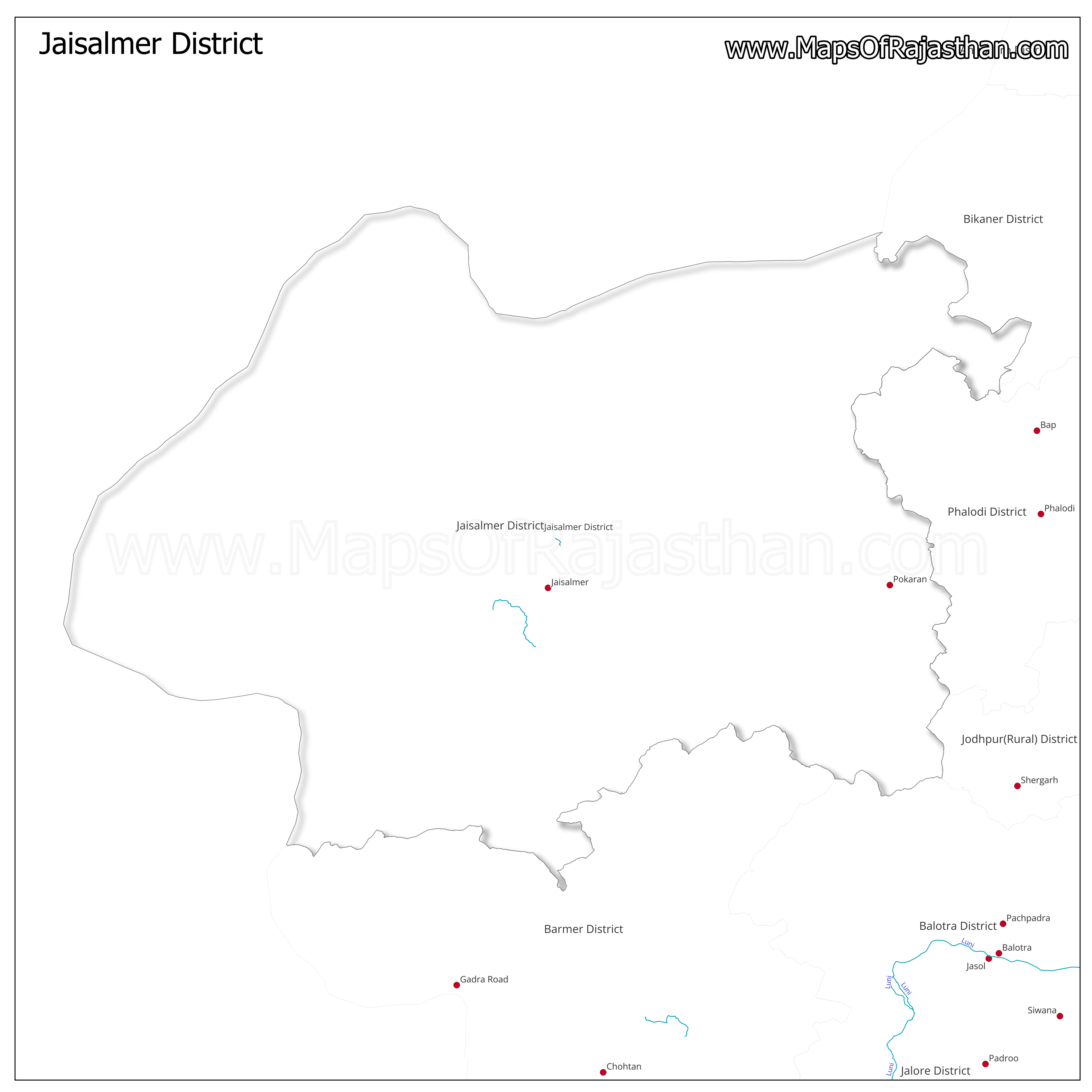 Jaisalmer District : Rivers Map