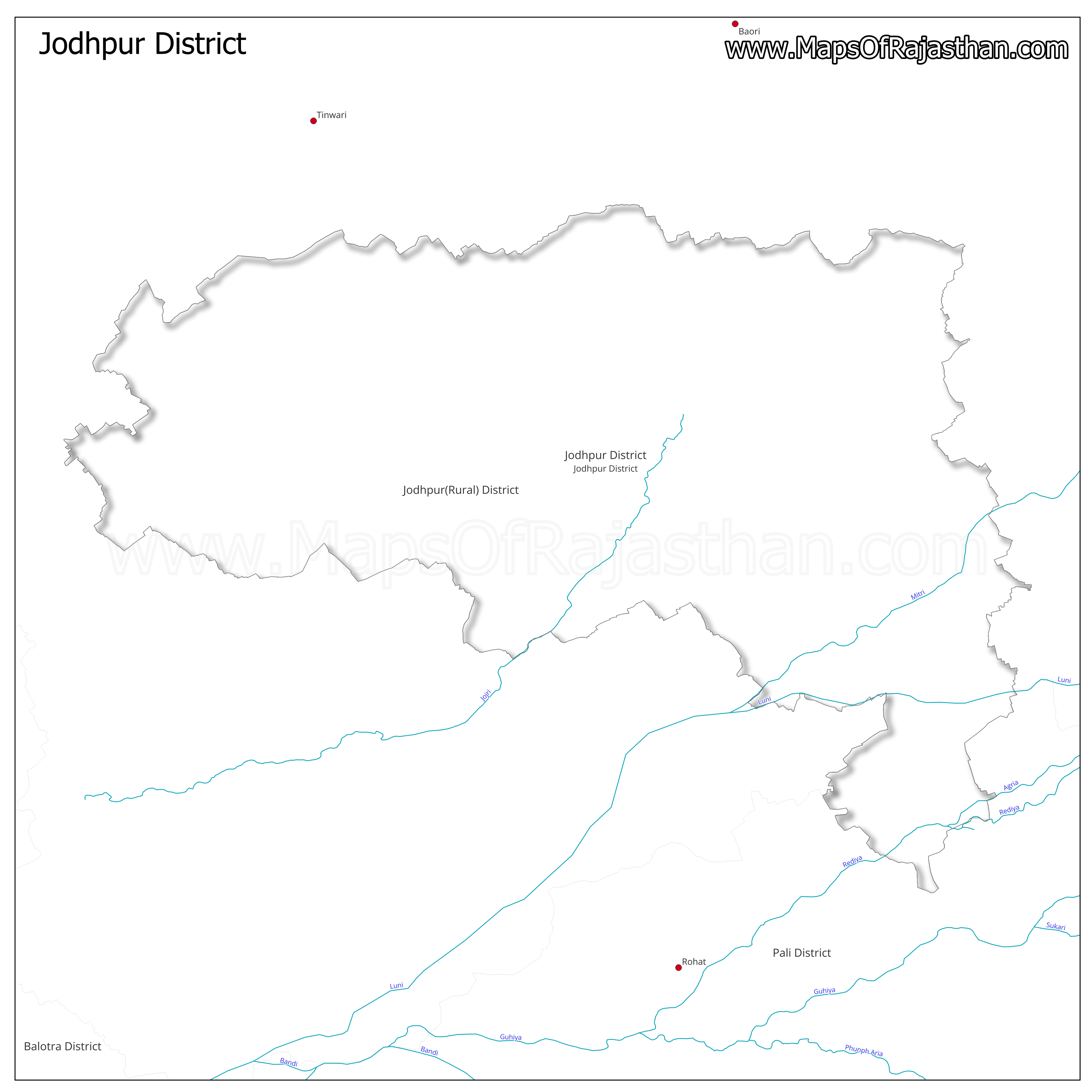 Jodhpur District : Rivers Map