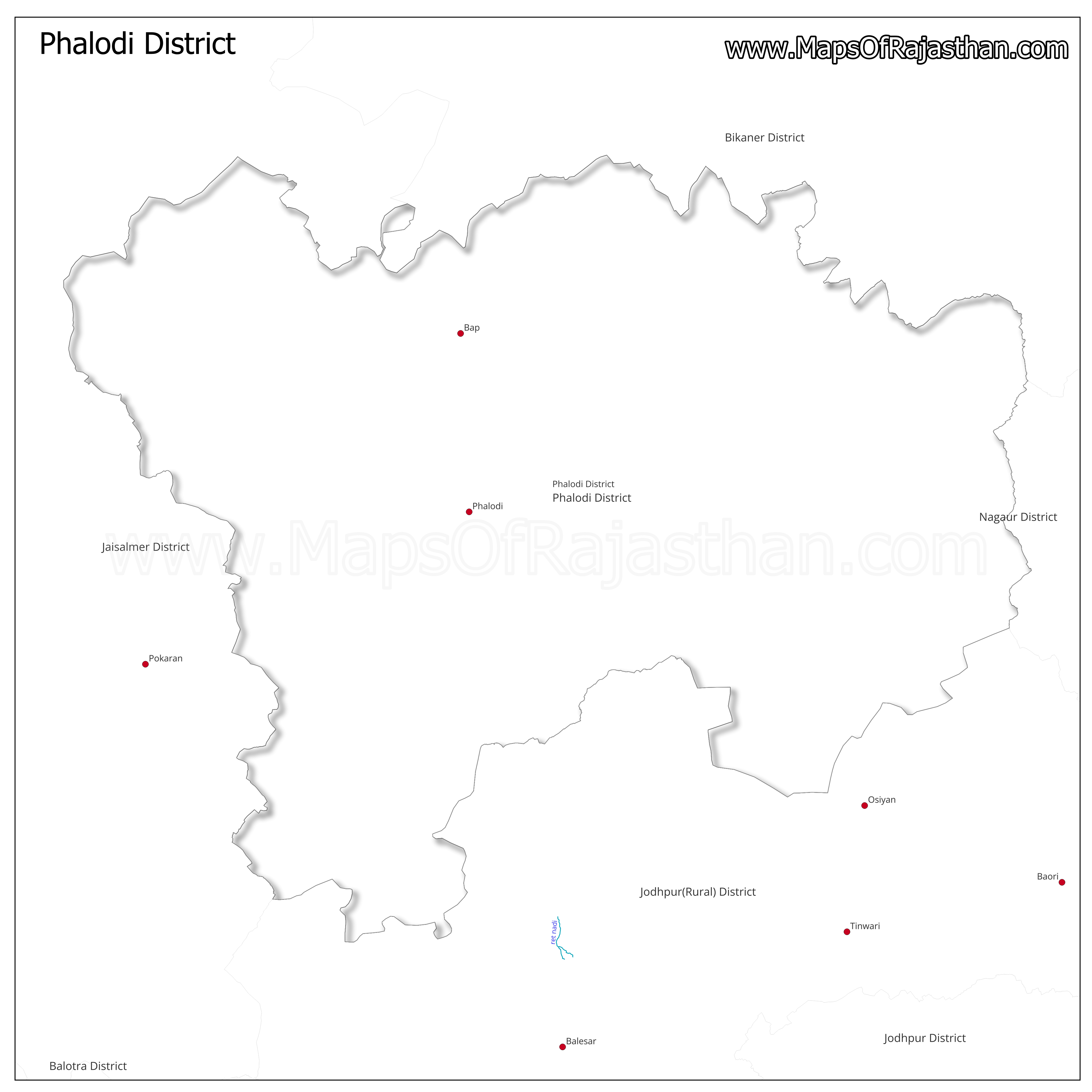 Phalodi District : Rivers Map