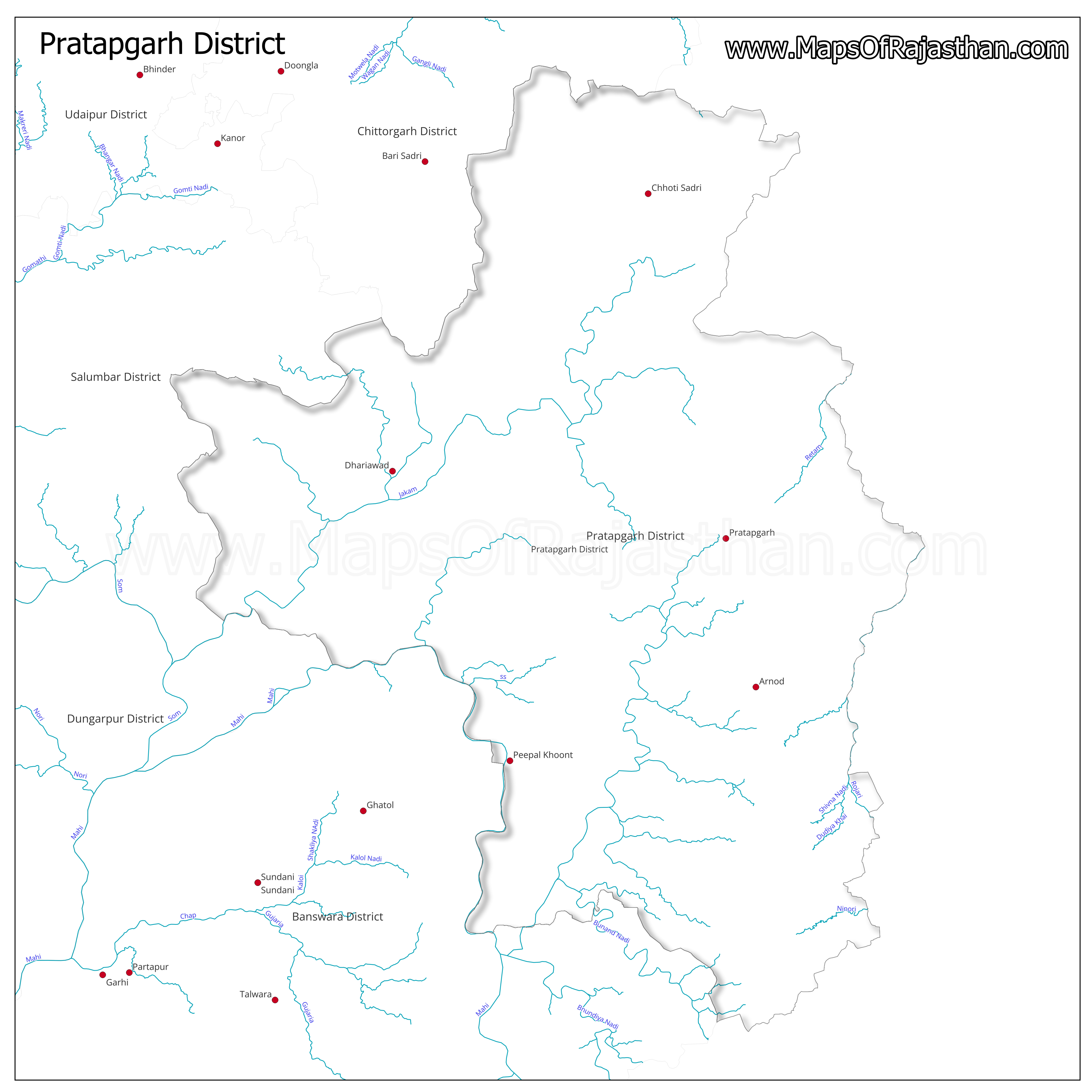 Pratapgarh District : Rivers Map