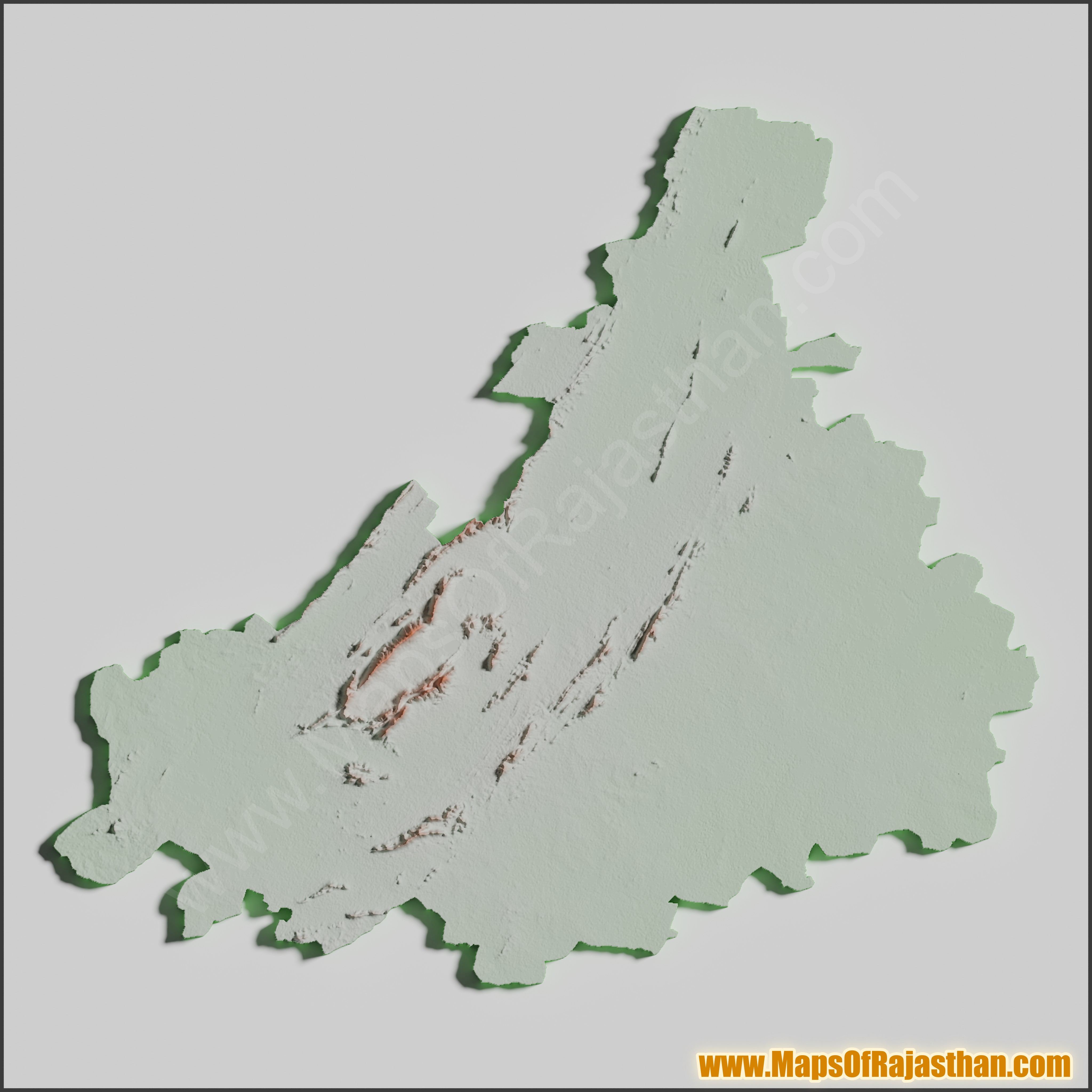 Ajmer District Tricolor Map - www.mapsofrajasthan.com