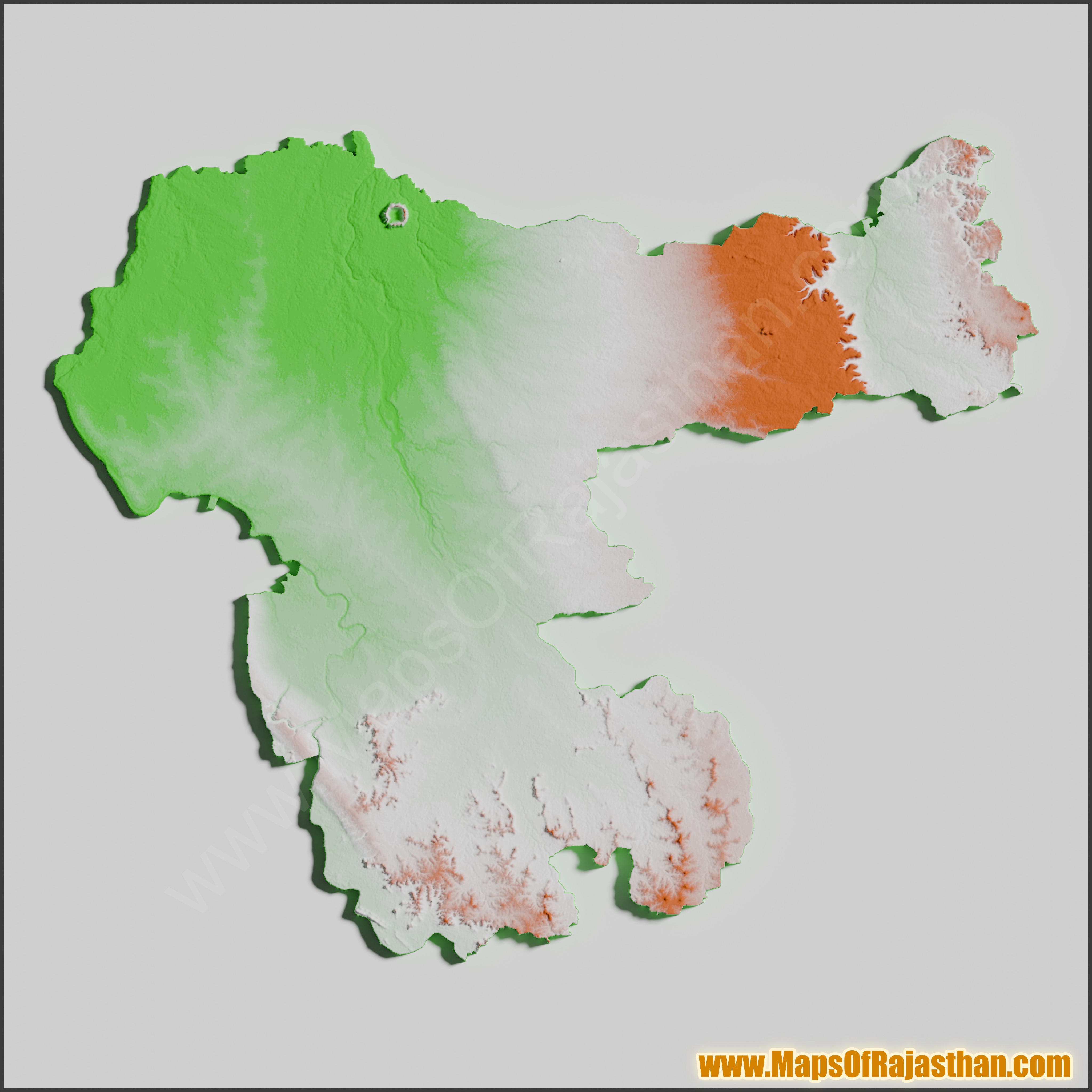 Baran District Tricolor Map - www.mapsofrajasthan.com