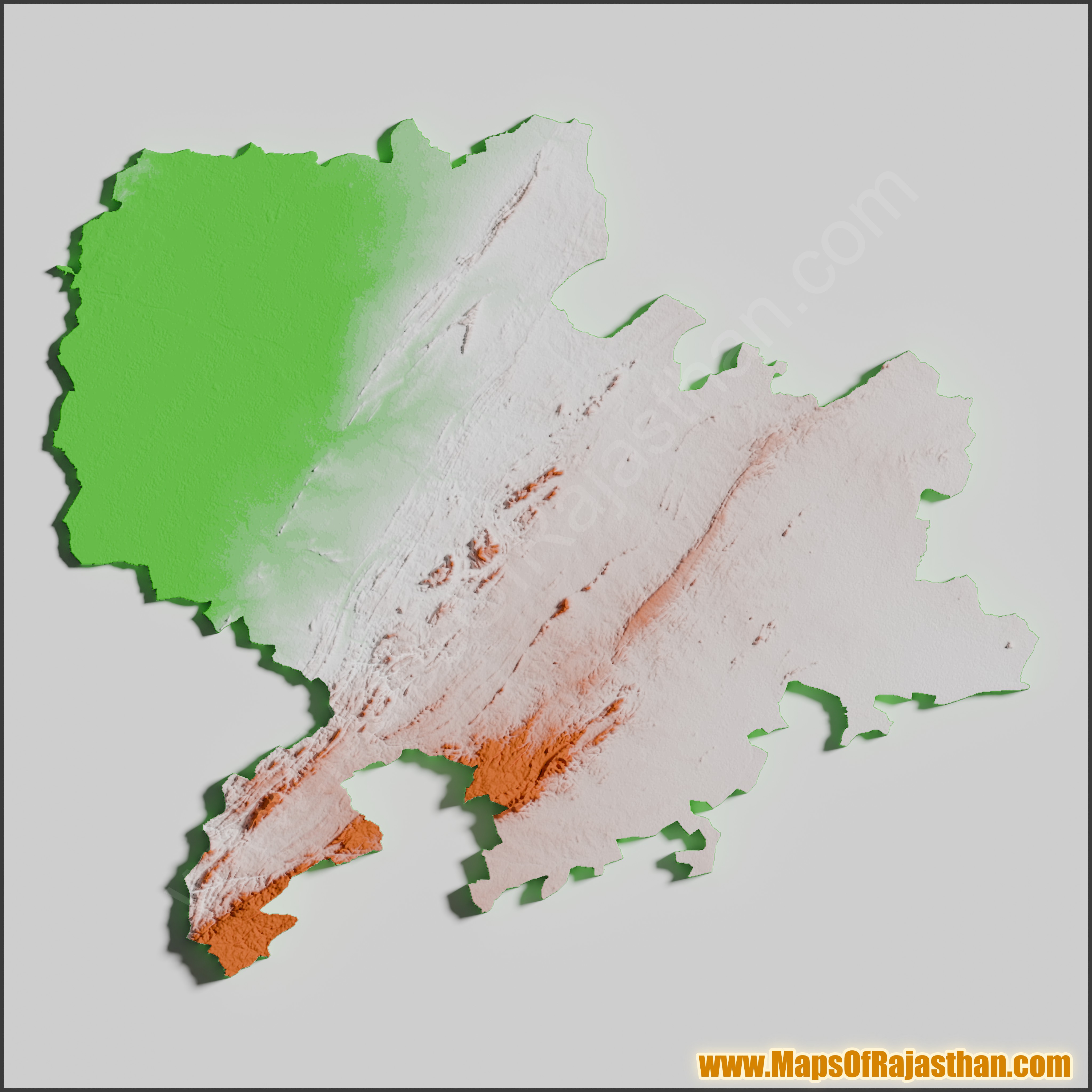 Beawar District Tricolor Map - www.mapsofrajasthan.com