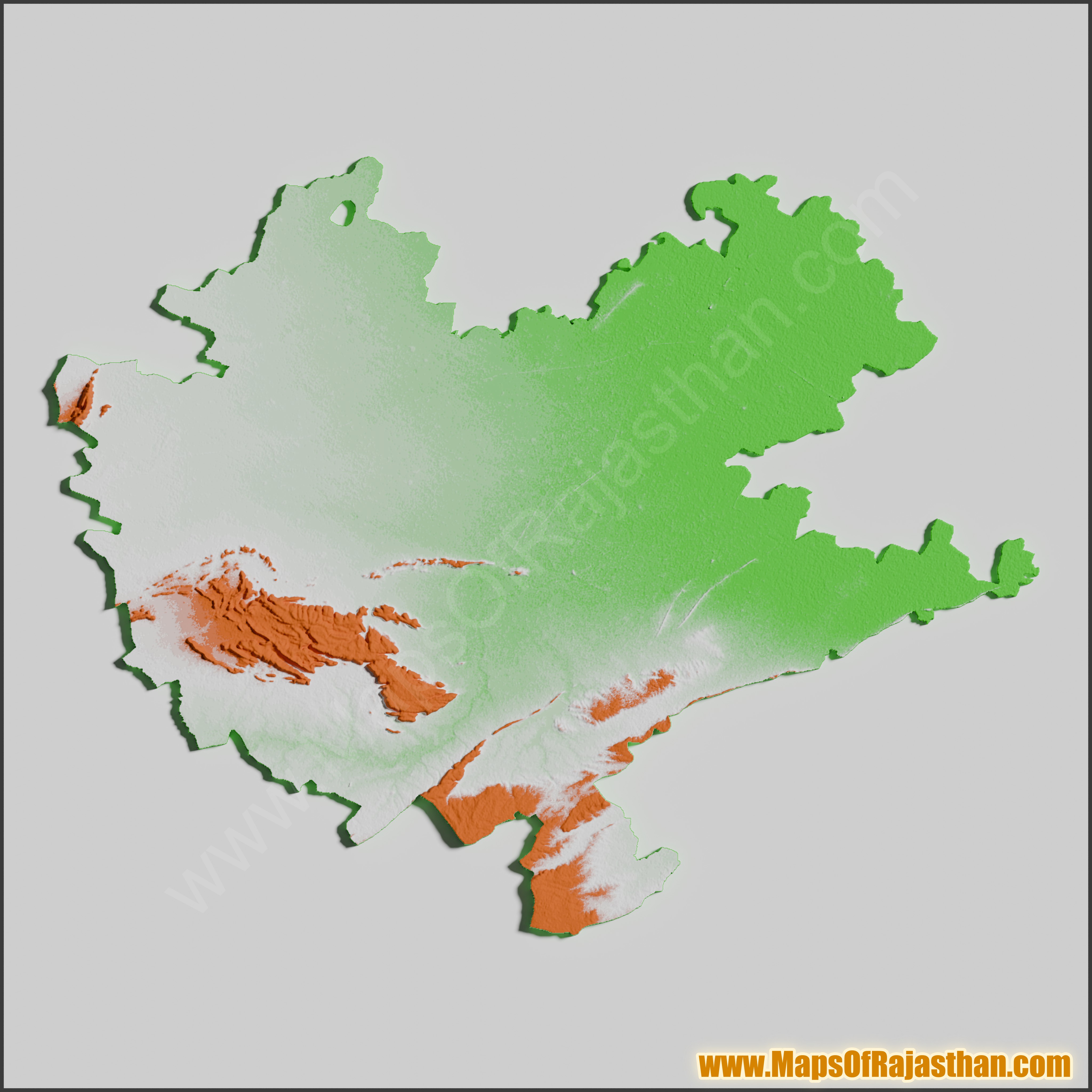 Bharatpur District Tricolor Map - www.mapsofrajasthan.com