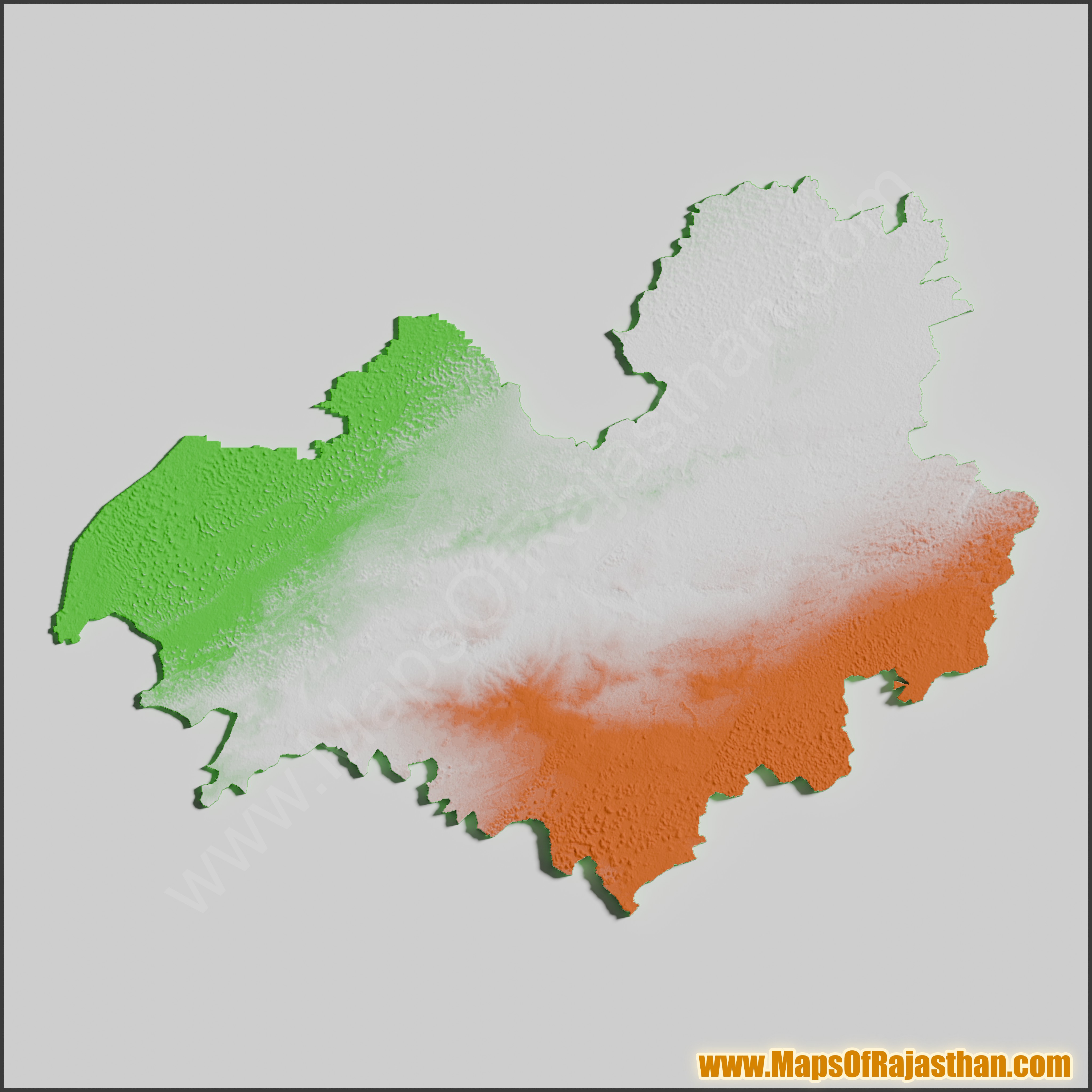 Bikaner District Tricolor Map - www.mapsofrajasthan.com
