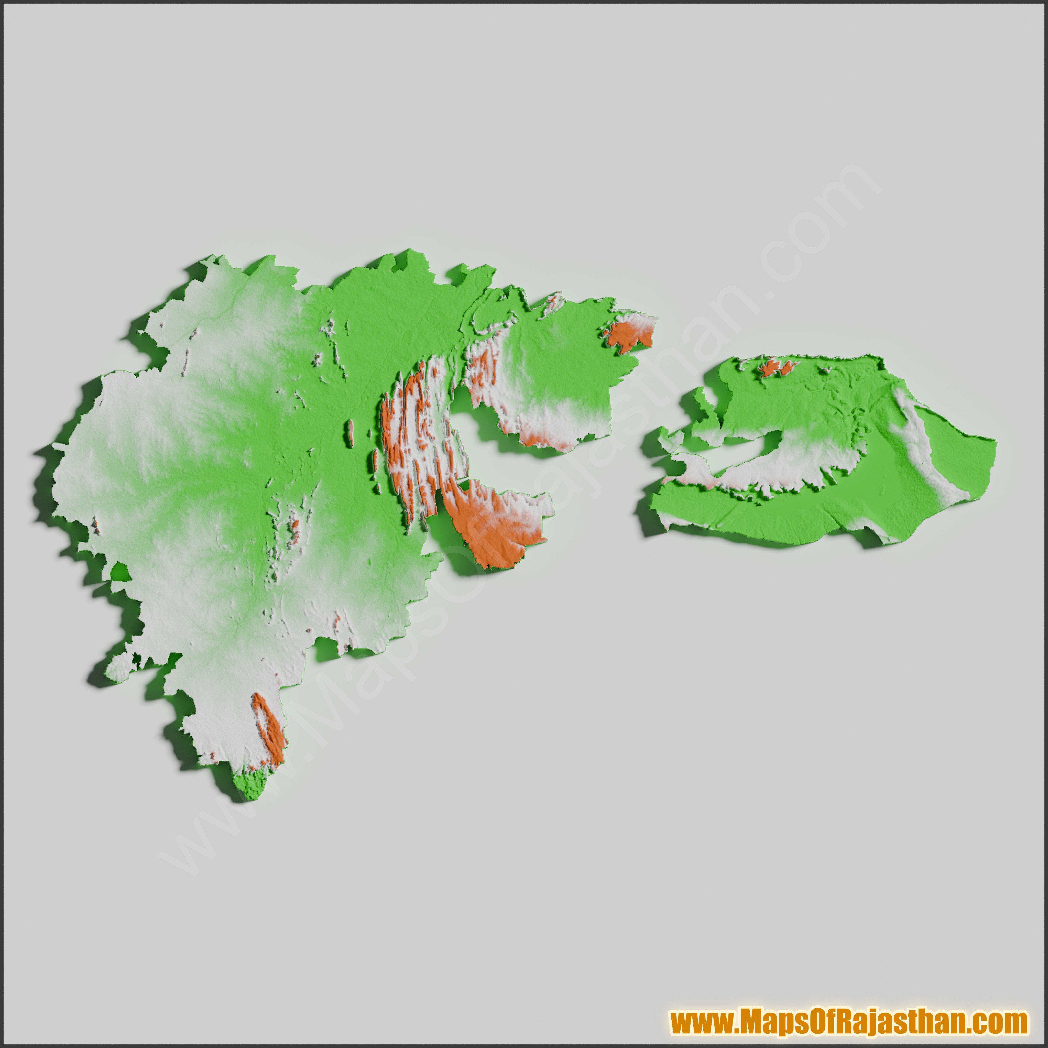 Chittorgarh District Tricolor Map - www.mapsofrajasthan.com