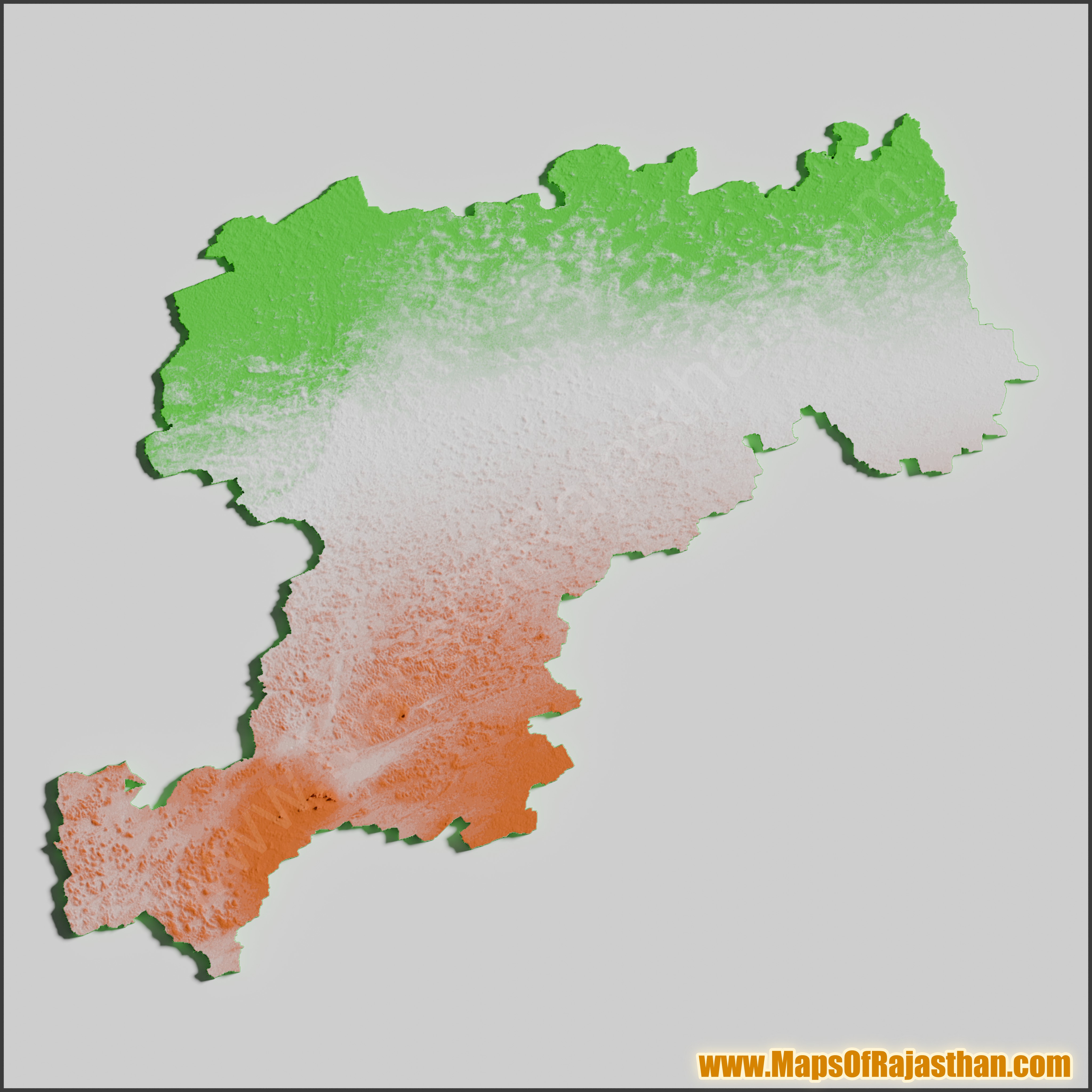 Churu District Tricolor Map - www.mapsofrajasthan.com