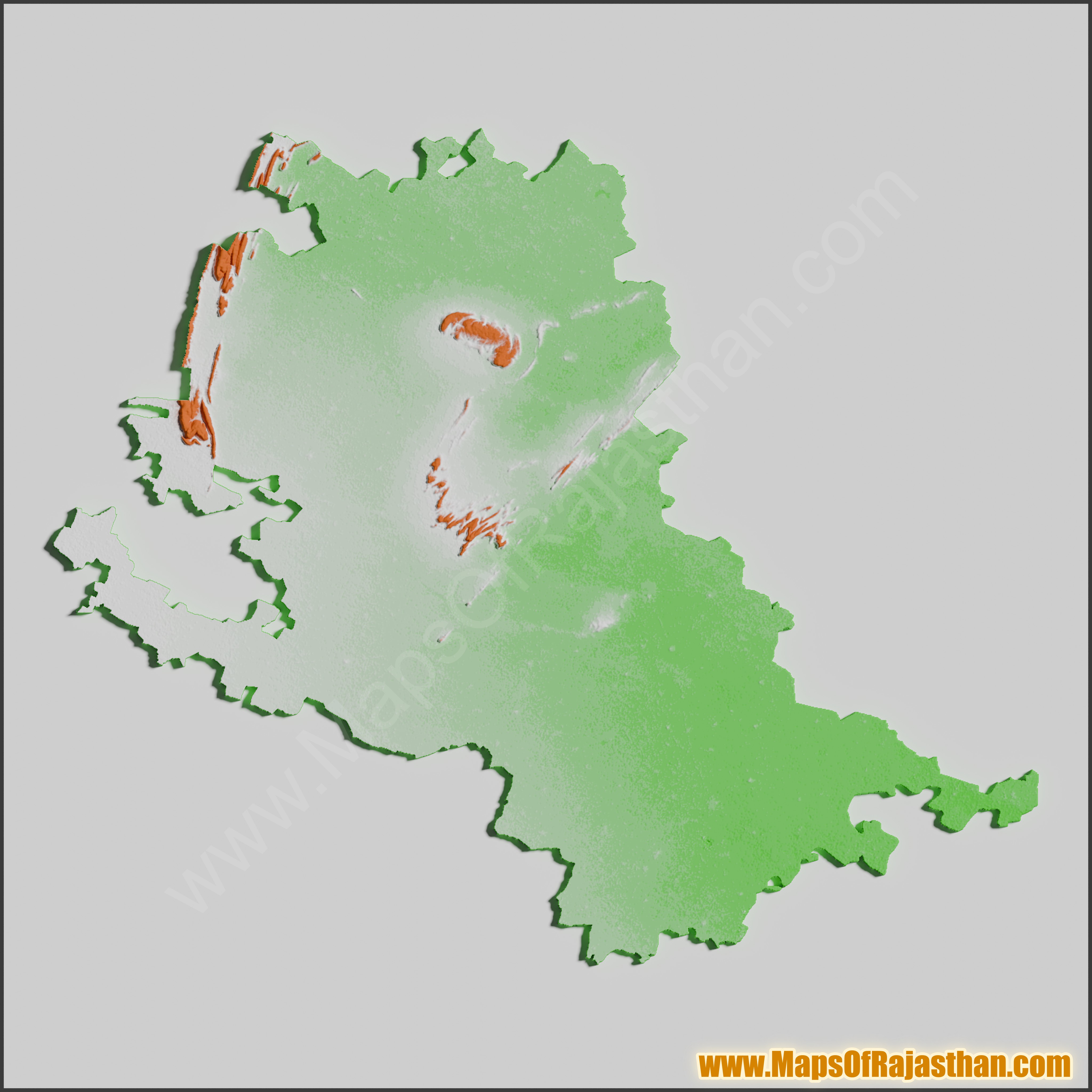 Deeg District Tricolor Map - www.mapsofrajasthan.com
