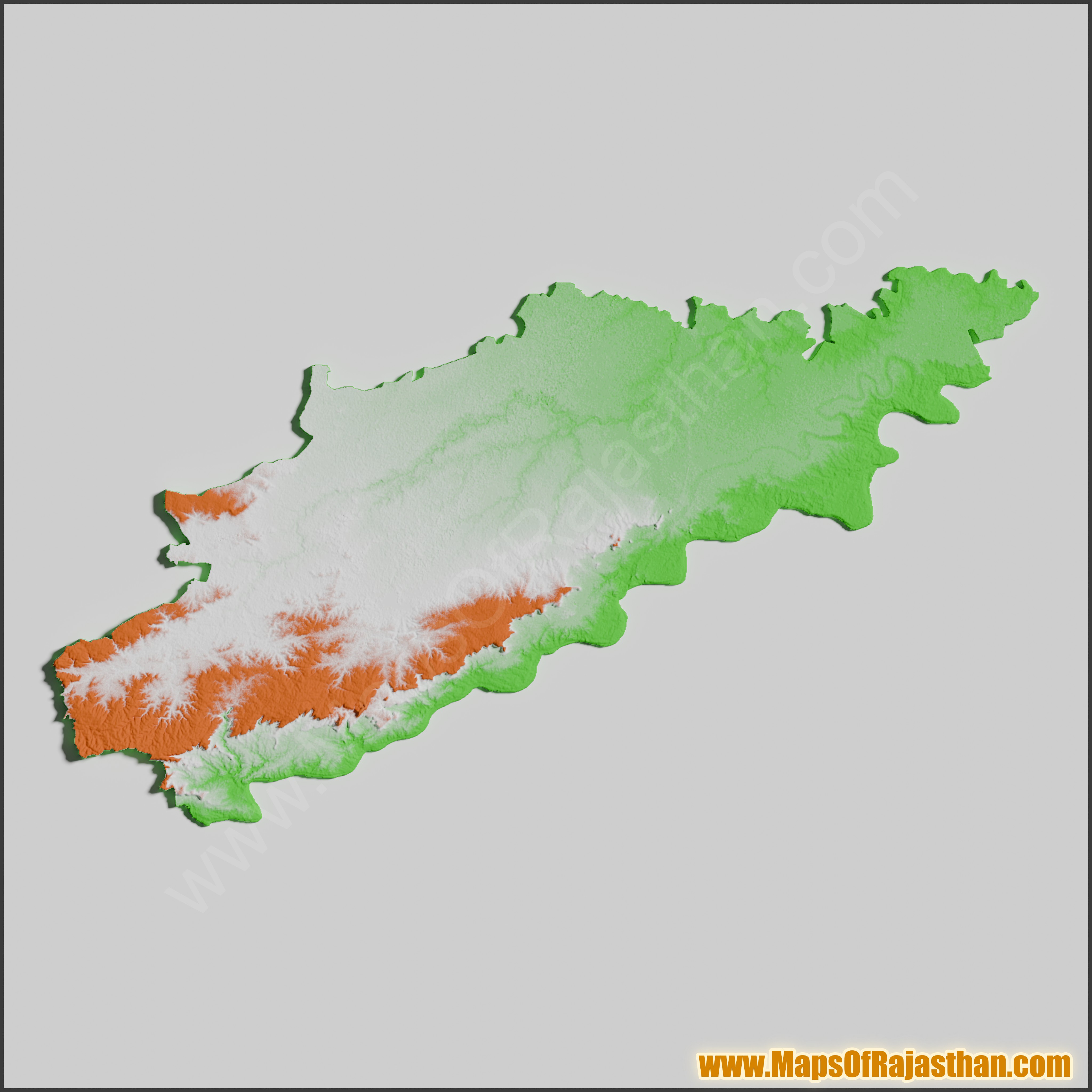 Dhaulpur District Tricolor Map - www.mapsofrajasthan.com