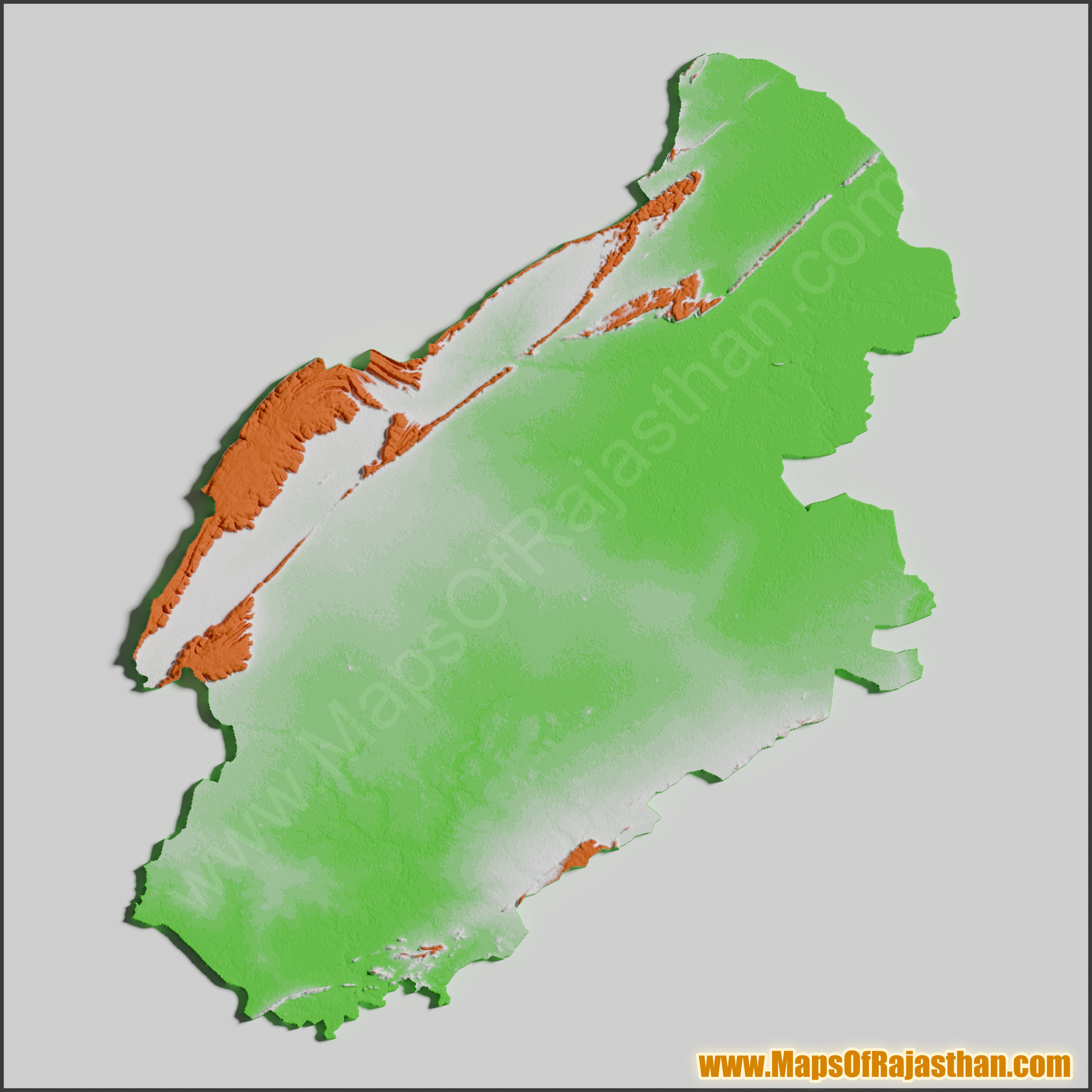 Gangapur City District Tricolor Map - www.mapsofrajasthan.com