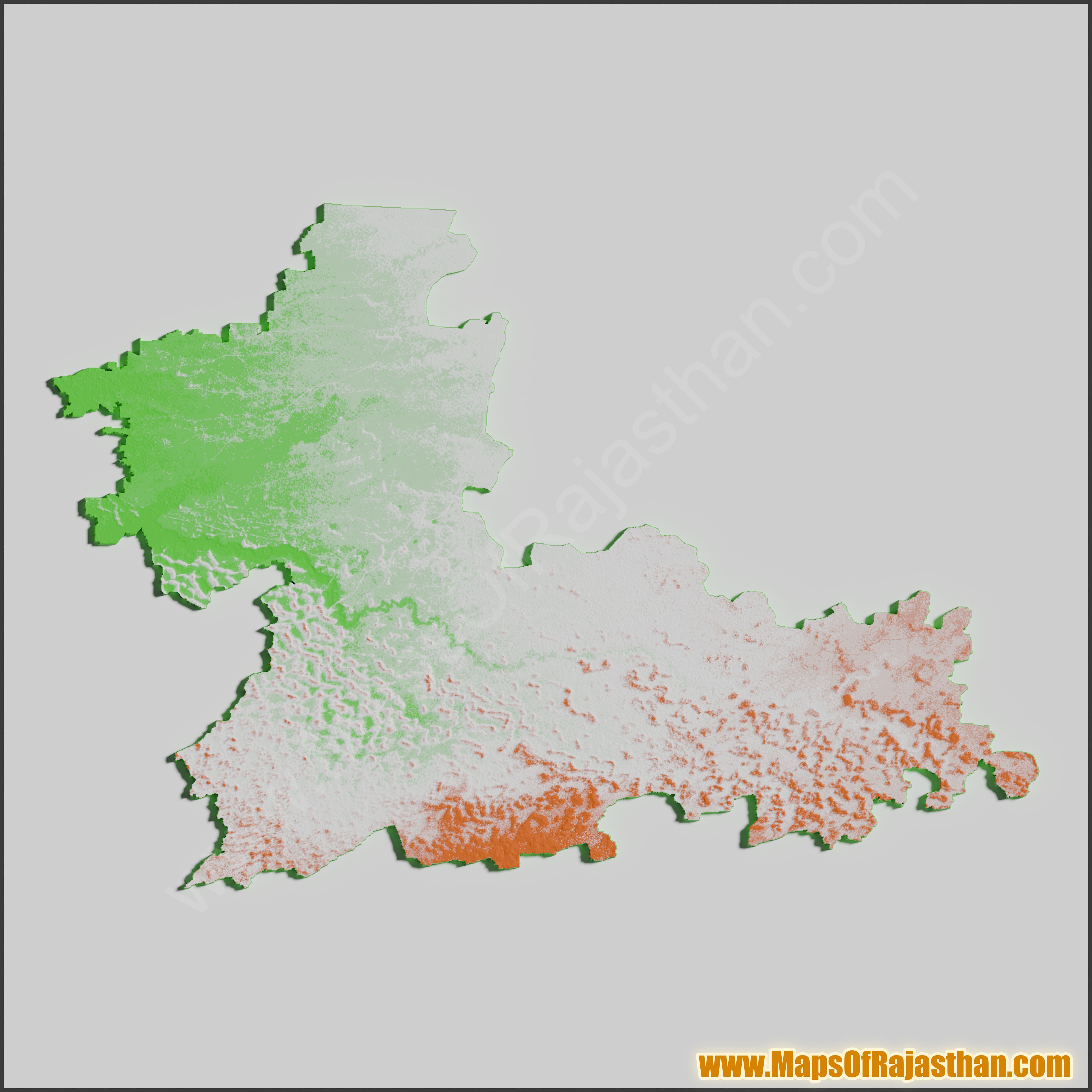 Hanumangarh District Tricolor Map - www.mapsofrajasthan.com