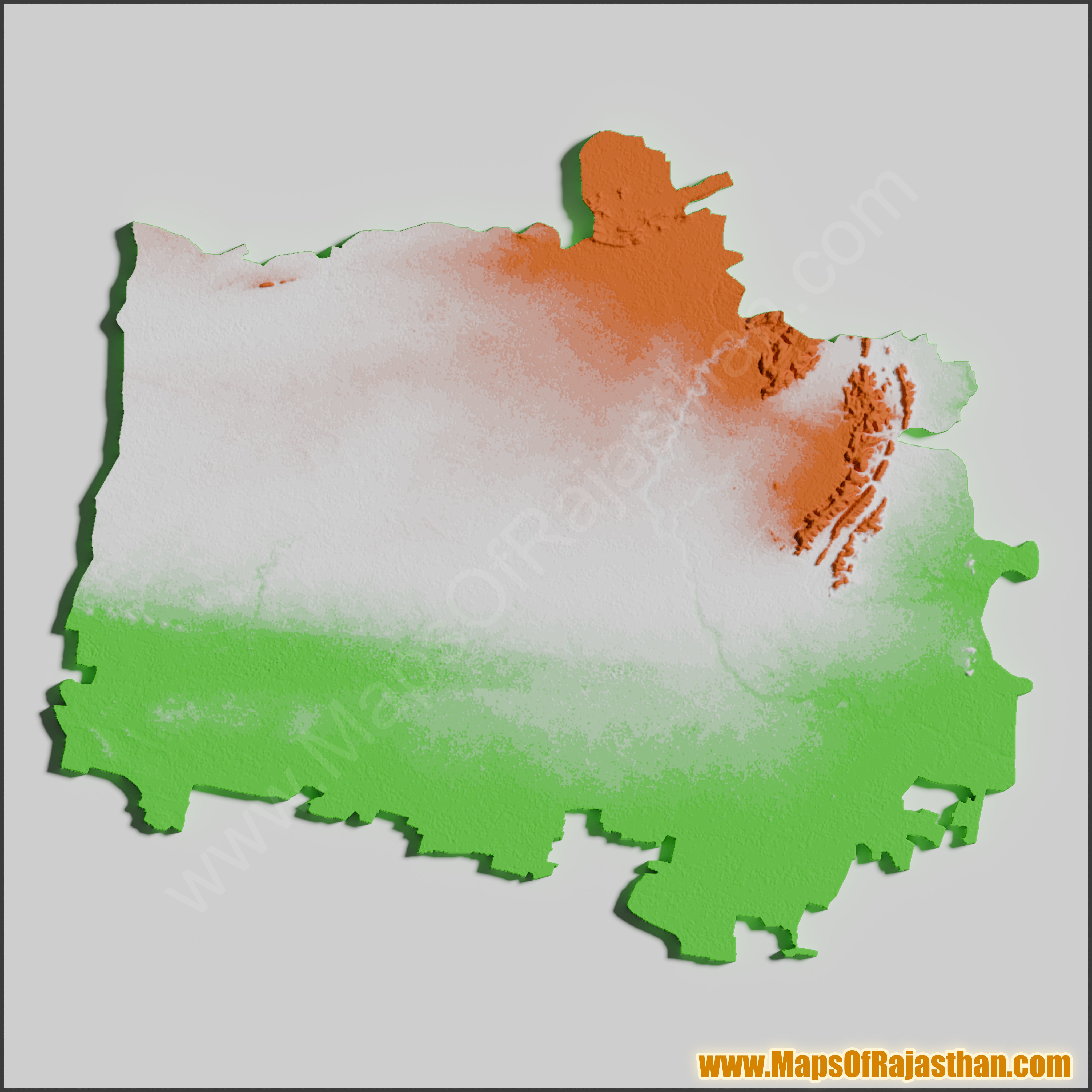 Jaipur District Tricolor Map - www.mapsofrajasthan.com
