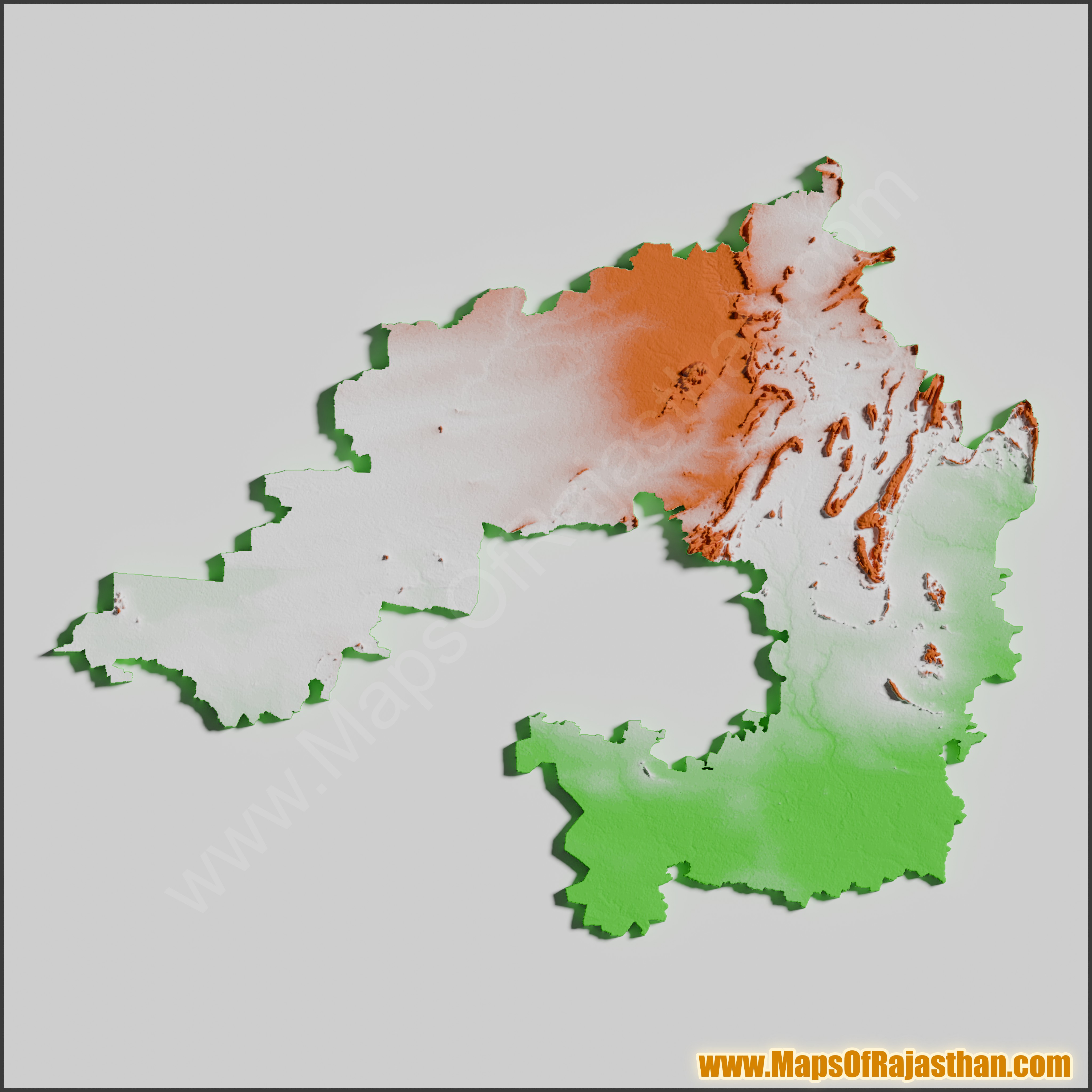 Jaipur Rural District Tricolor Map - www.mapsofrajasthan.com