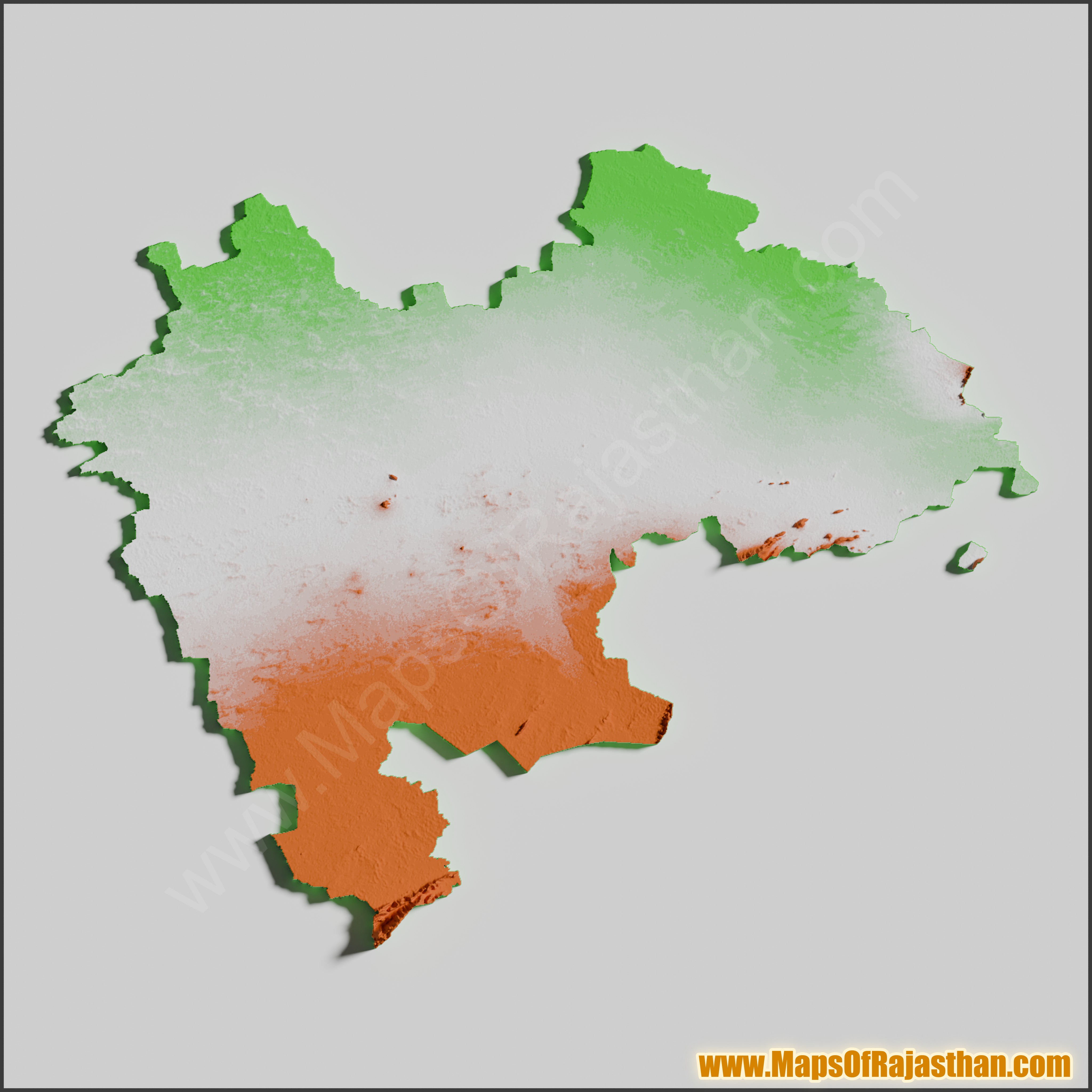 Jhunjhunu District Tricolor Map - www.mapsofrajasthan.com