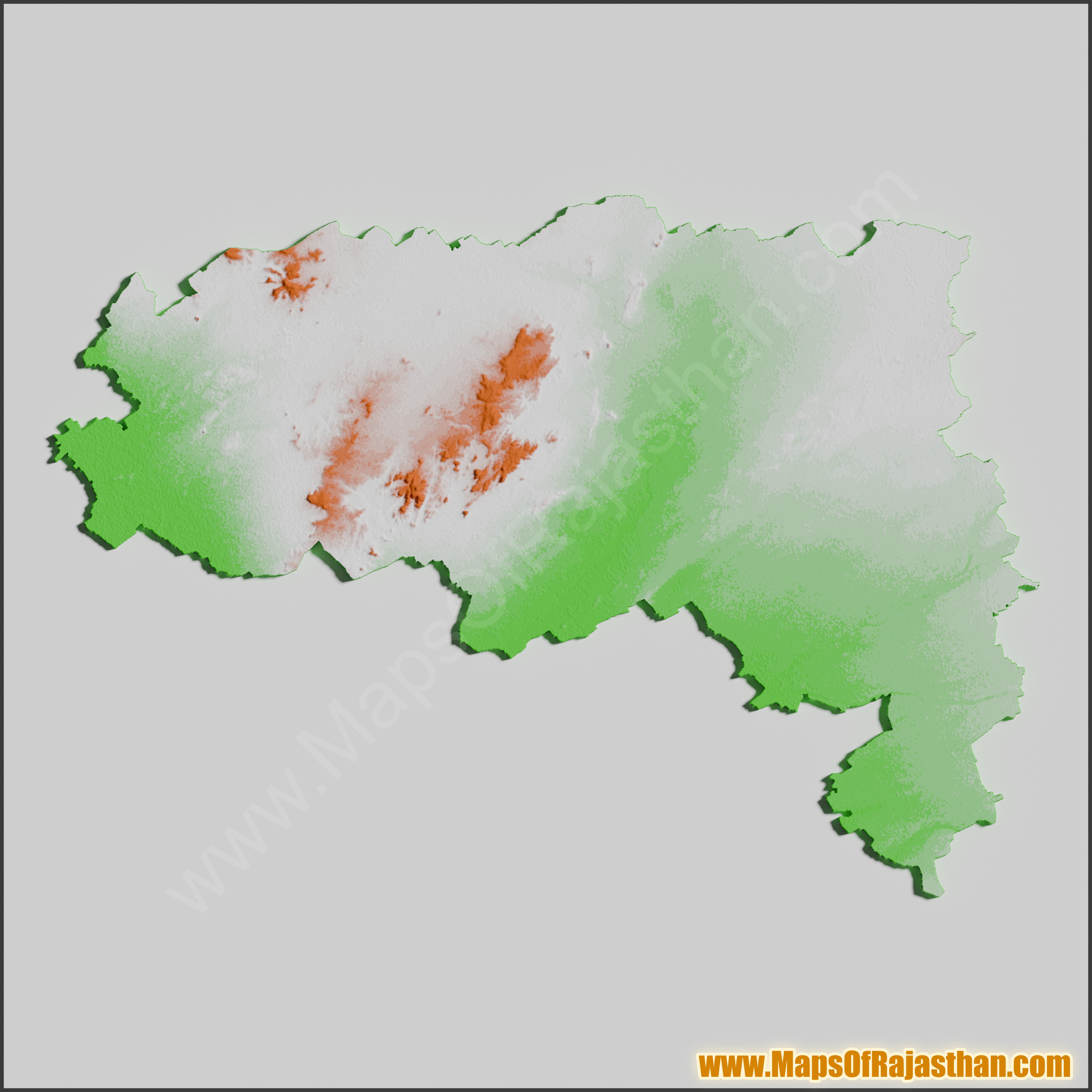 Jodhpur District Tricolor Map - www.mapsofrajasthan.com
