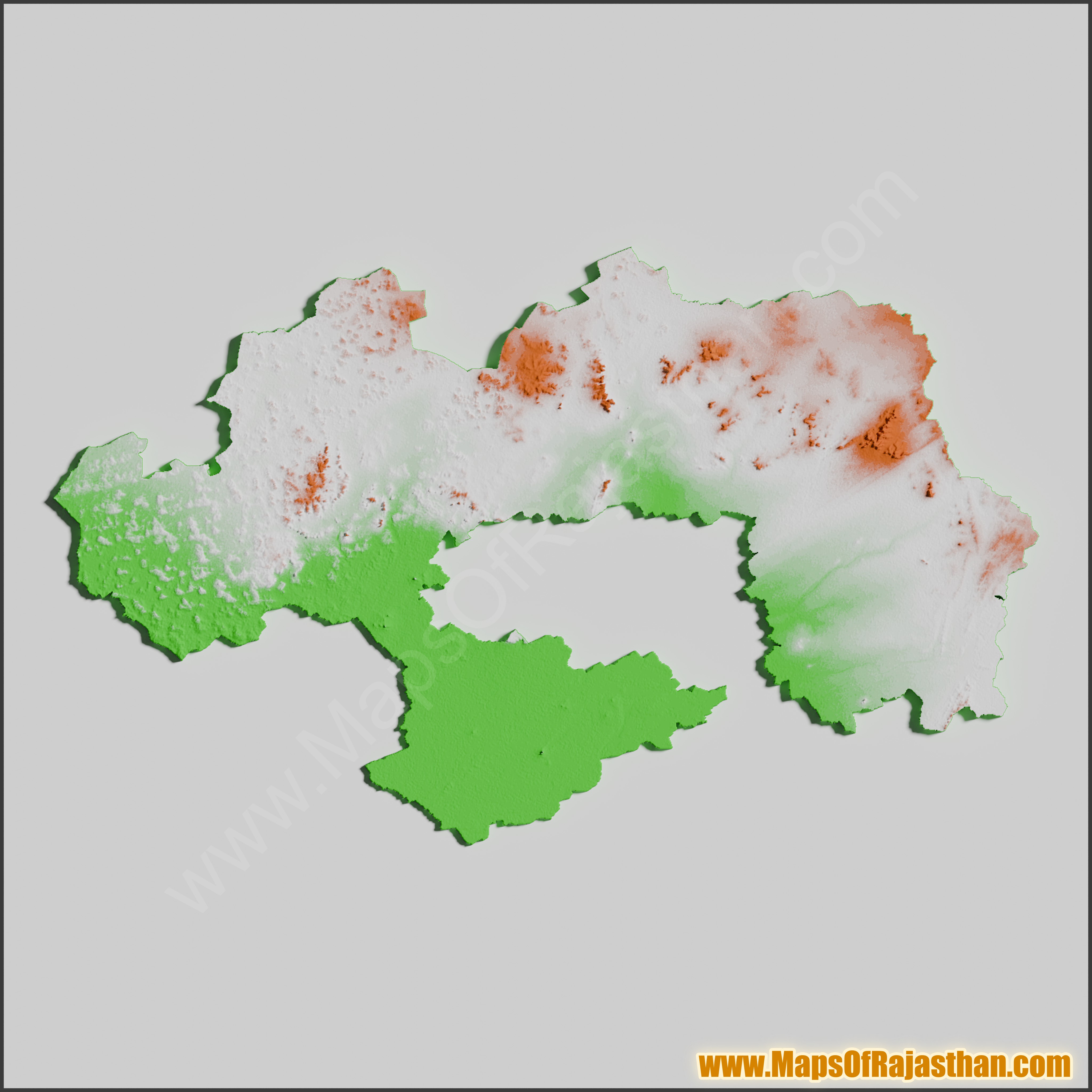 Jodhpur Rural District Tricolor Map - www.mapsofrajasthan.com