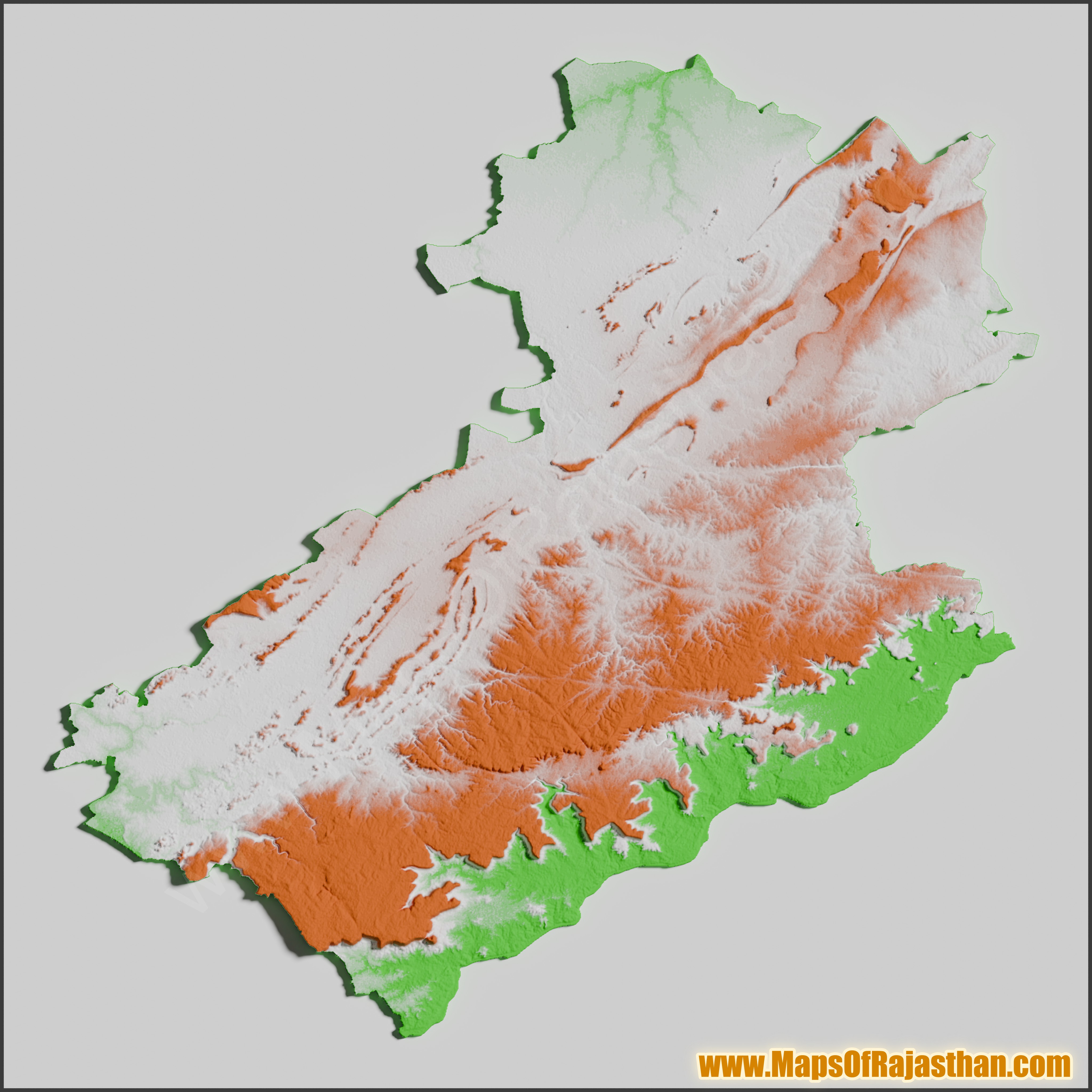 Karauli District Tricolor Map - www.mapsofrajasthan.com