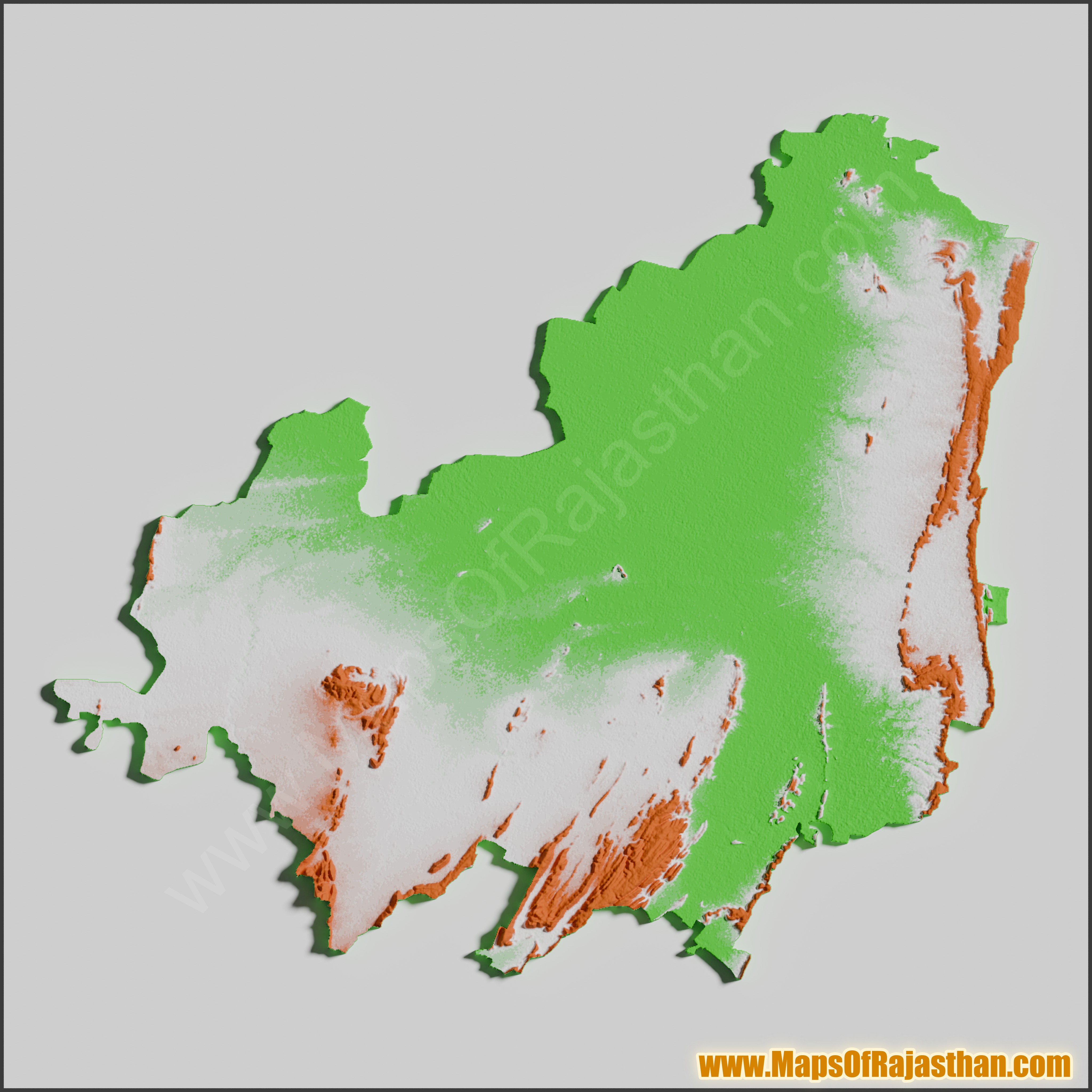 Kherthal-Tijara District Tricolor Map - www.mapsofrajasthan.com