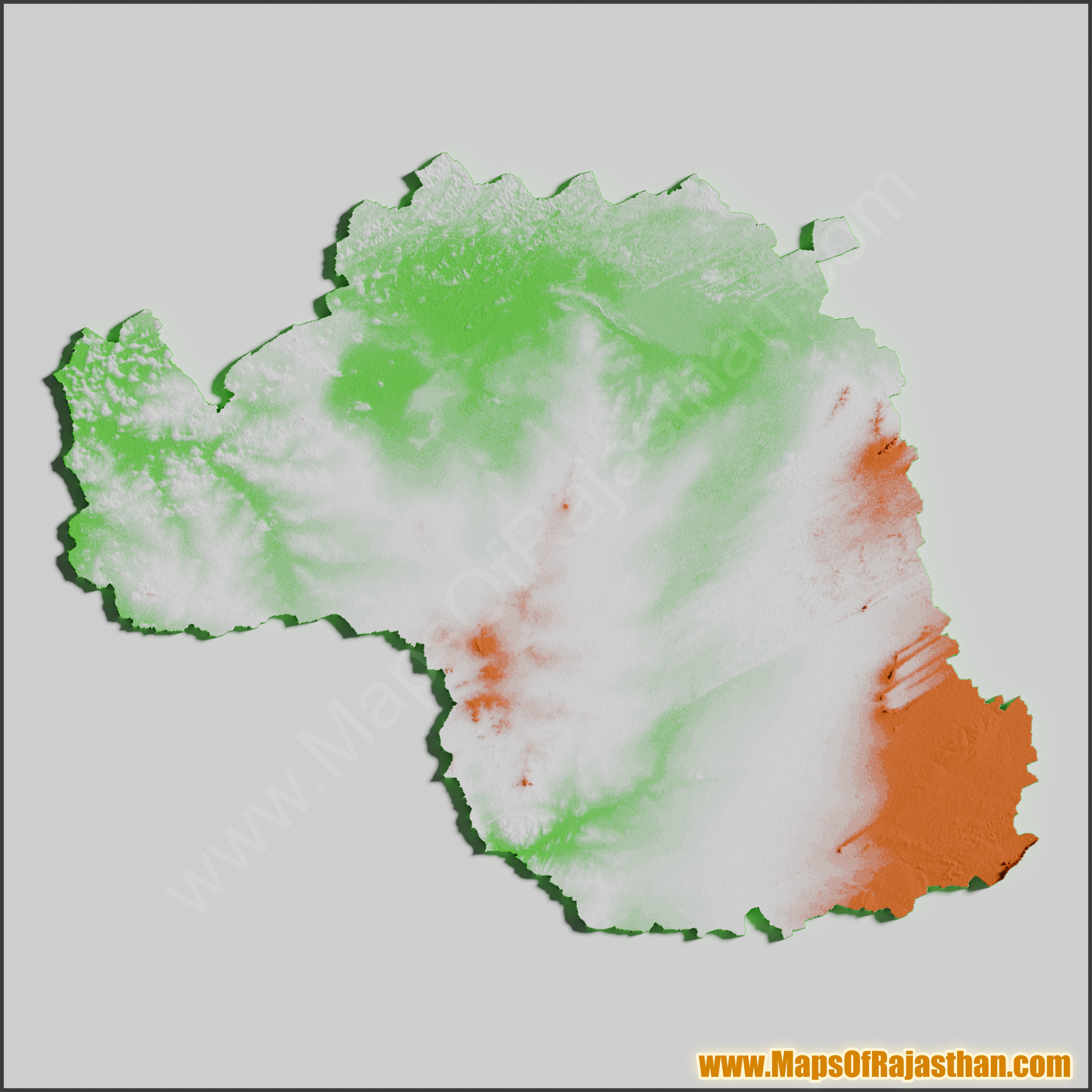 Nagaur District Tricolor Map - www.mapsofrajasthan.com