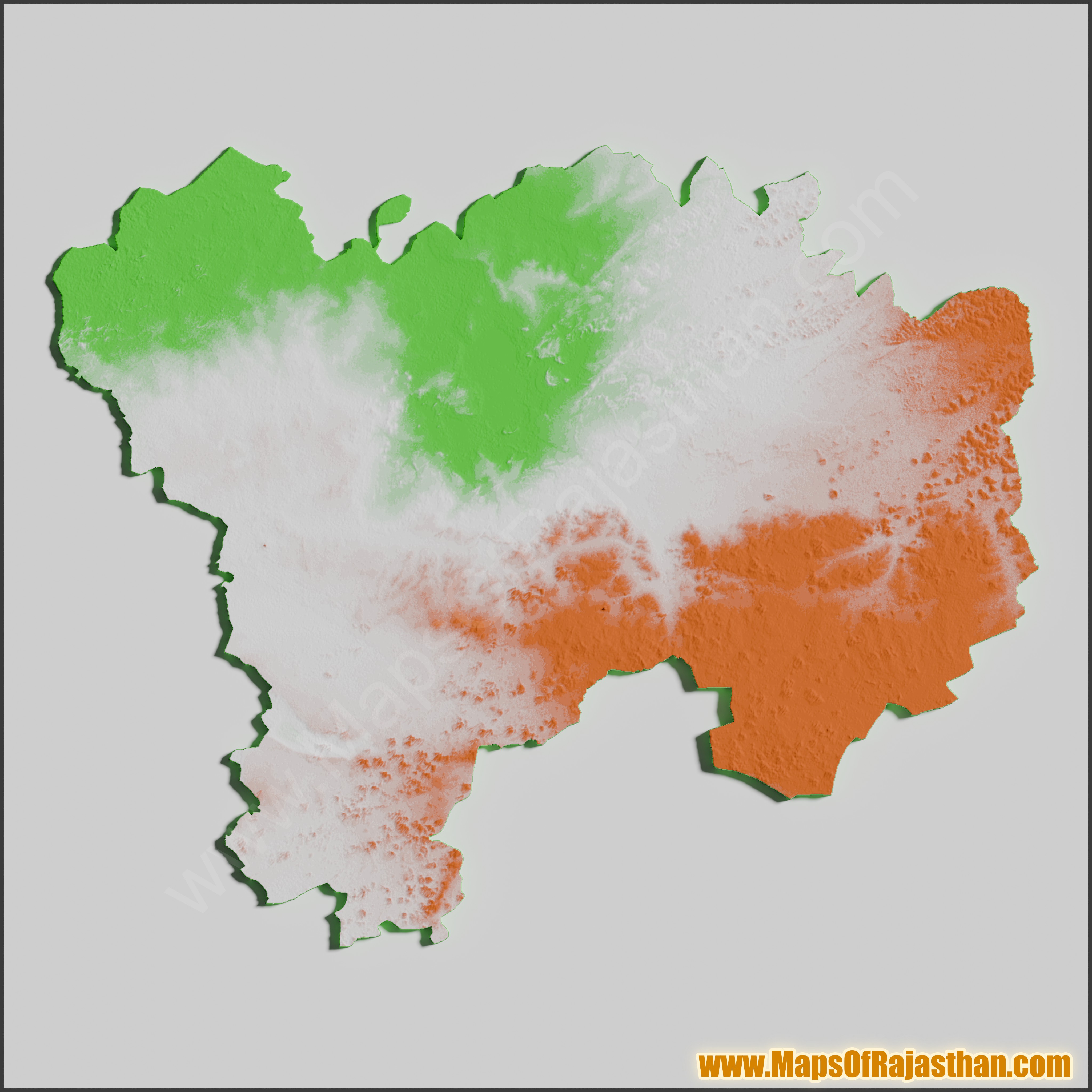 Phalodi District Tricolor Map - www.mapsofrajasthan.com