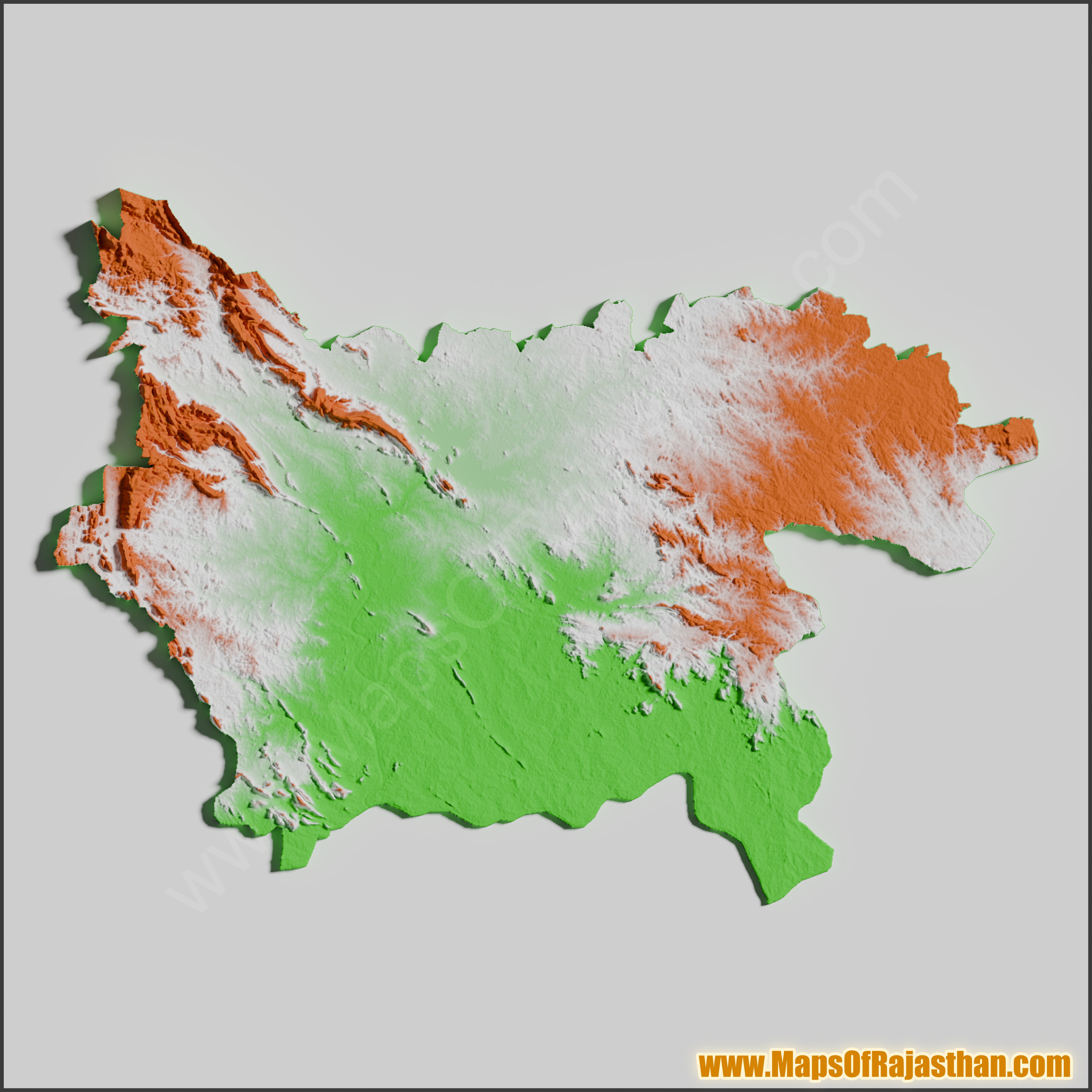 Salumbar District Tricolor Map - www.mapsofrajasthan.com