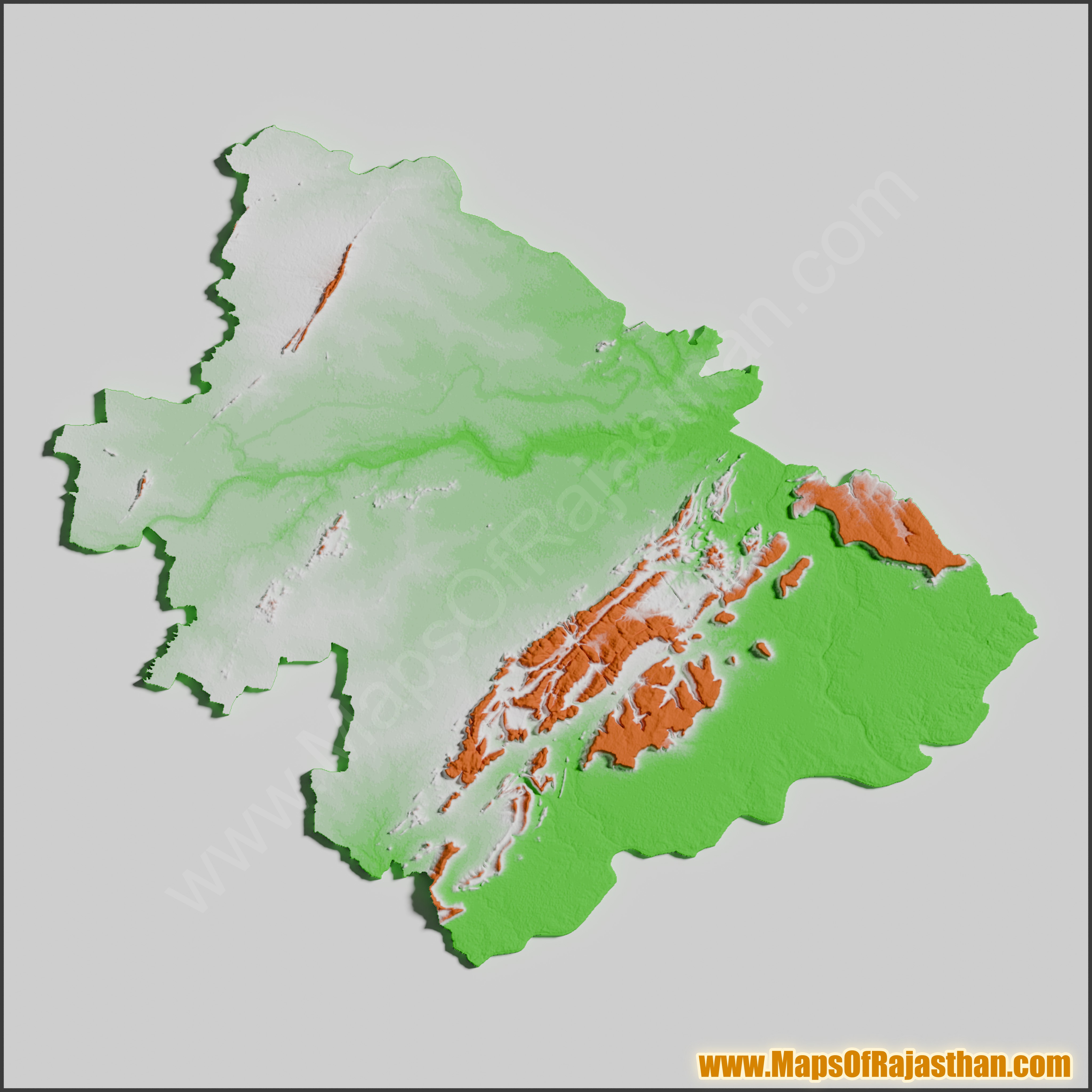 Sawai Madhopur District Tricolor Map - www.mapsofrajasthan.com