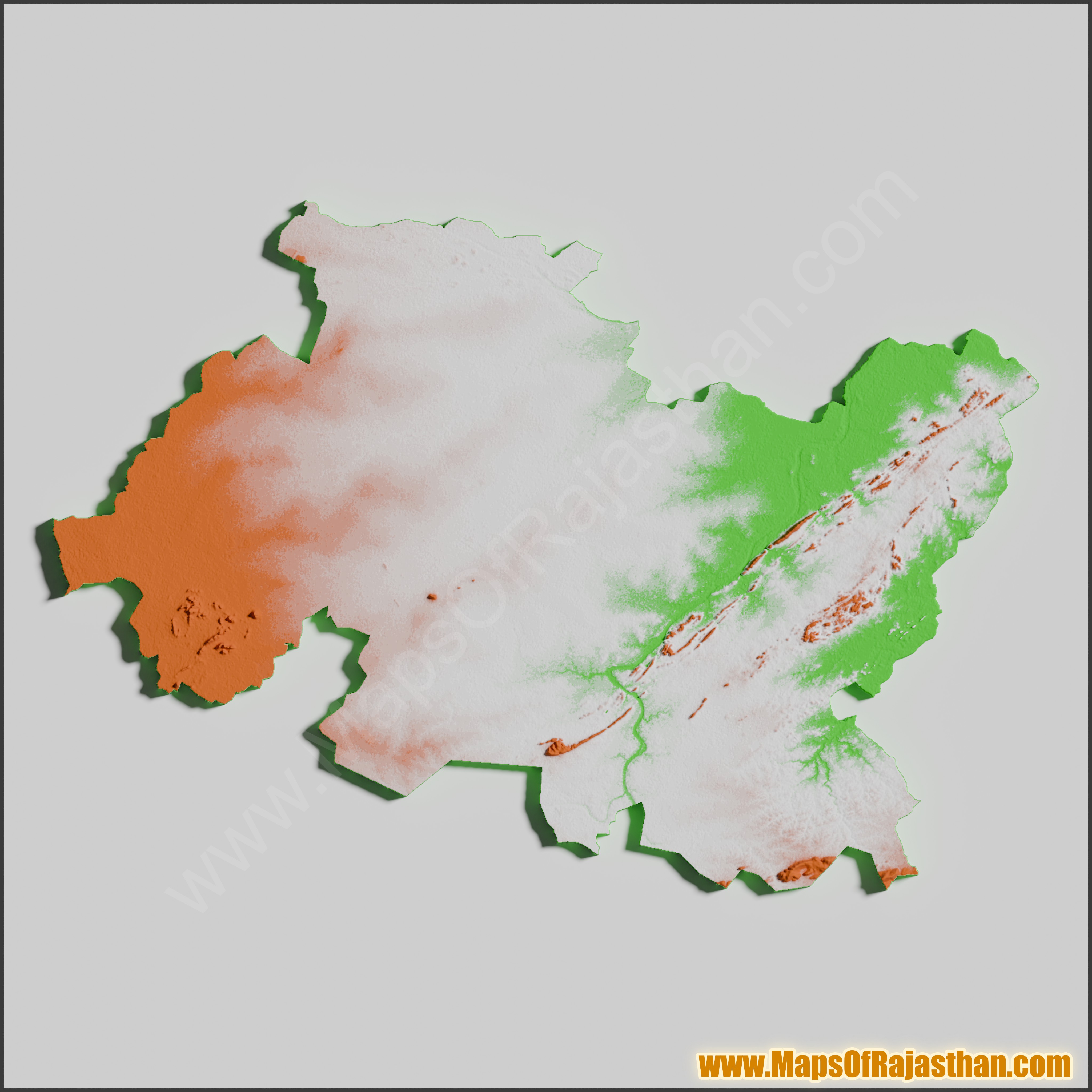 Shahpura District Tricolor Map - www.mapsofrajasthan.com