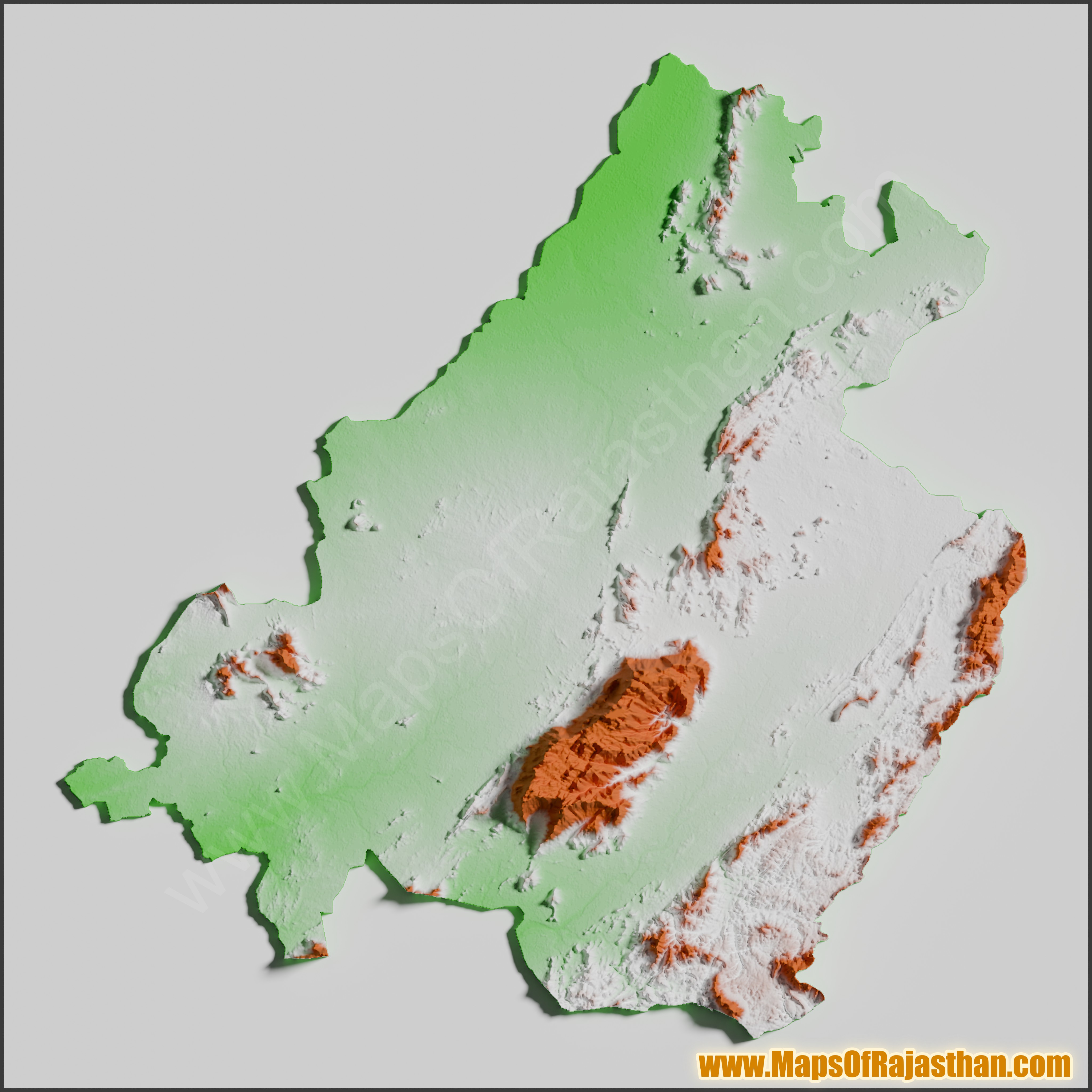 Sirohi District Tricolor Map - www.mapsofrajasthan.com