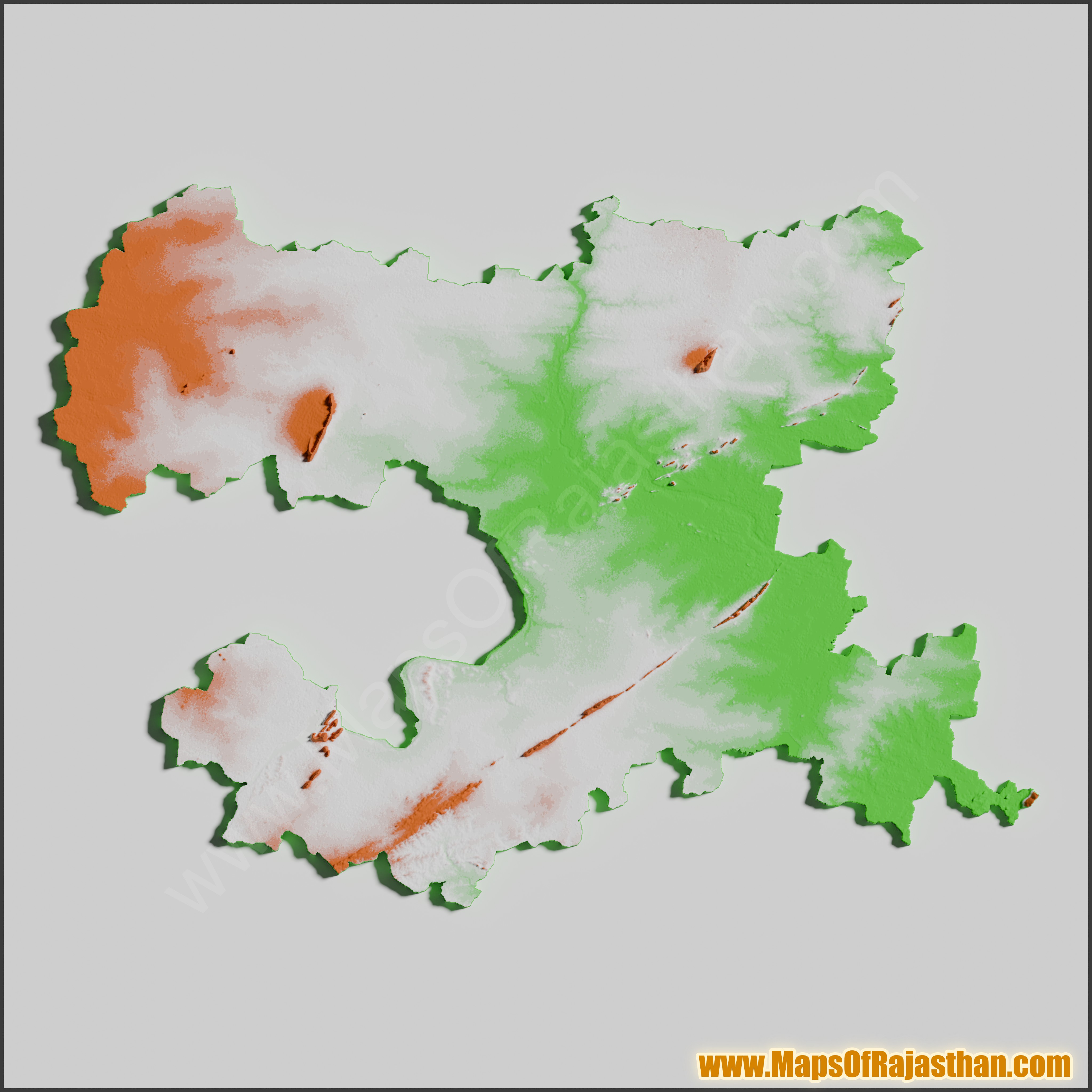 Tonk District Tricolor Map - www.mapsofrajasthan.com